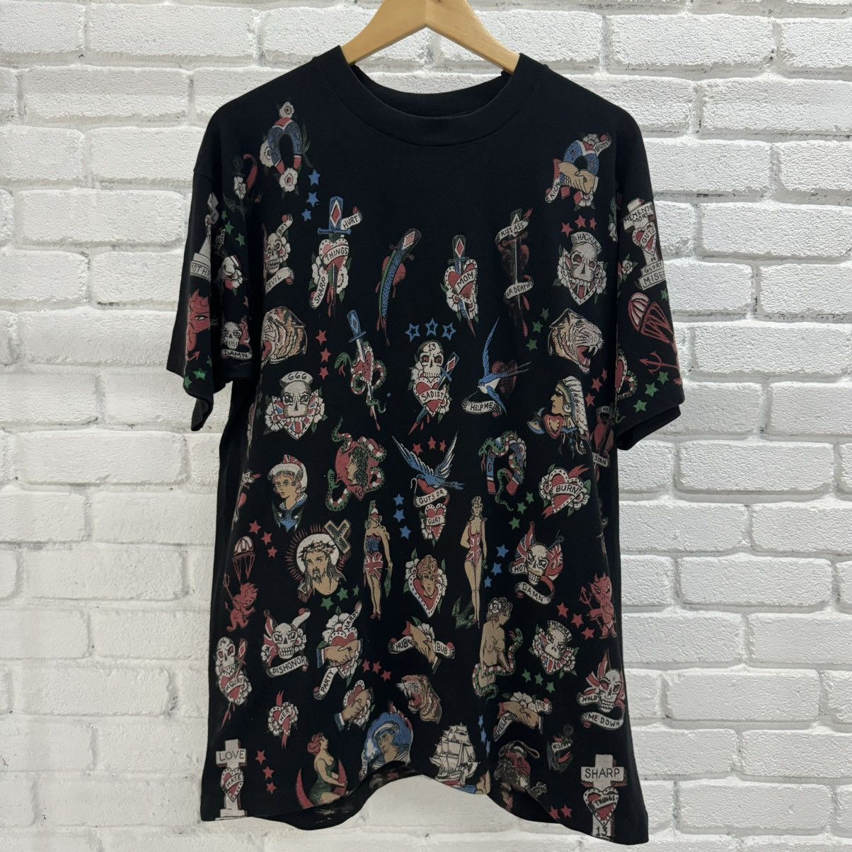 Vintage Vintage Old School Tattoos AOP Tee Size US XL / EU 56 / 4 - 1 Thumbnail