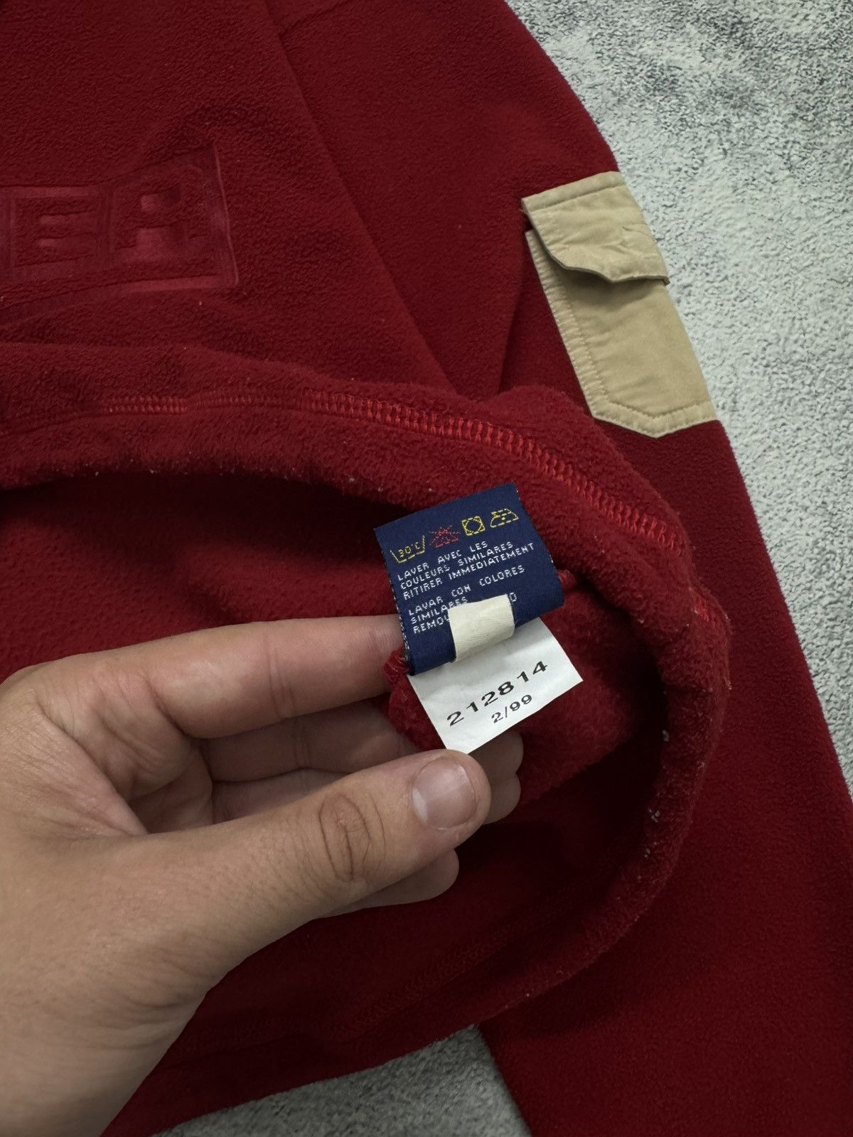 Tommy Hilfiger Vintage Tommy Hilfiger Spell Out Red Fleece 1/4 Zip Pullover Size US M / EU 48-50 / 2 - 9 Thumbnail
