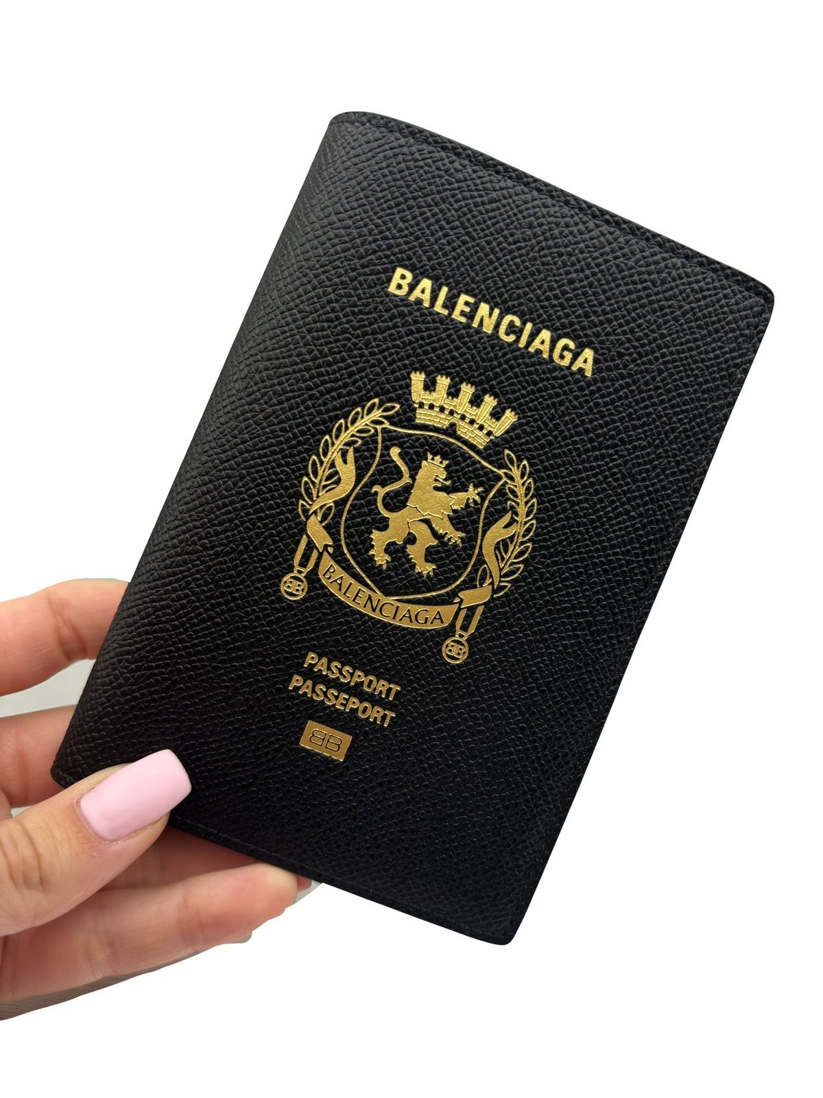 Pre-owned Balenciaga New  Summer24 Passport Wallet In Black