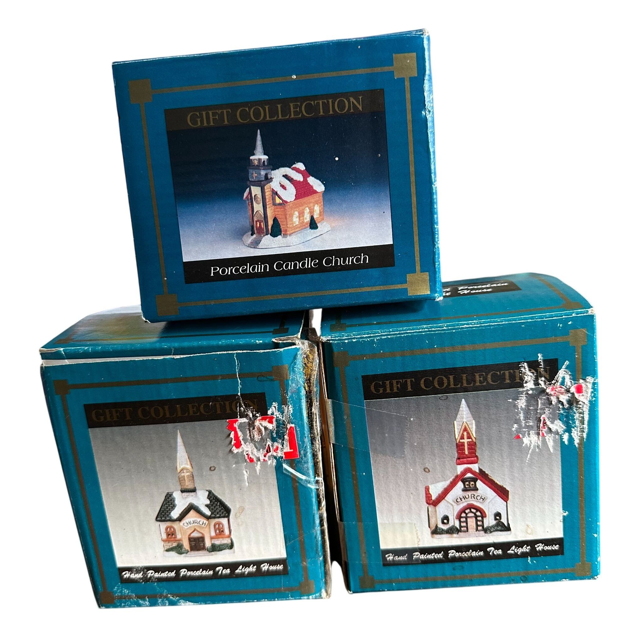Vintage Vintage Church Tea Light Holder Set of 3 Gift Collection Ste Size ONE SIZE - 3 Thumbnail