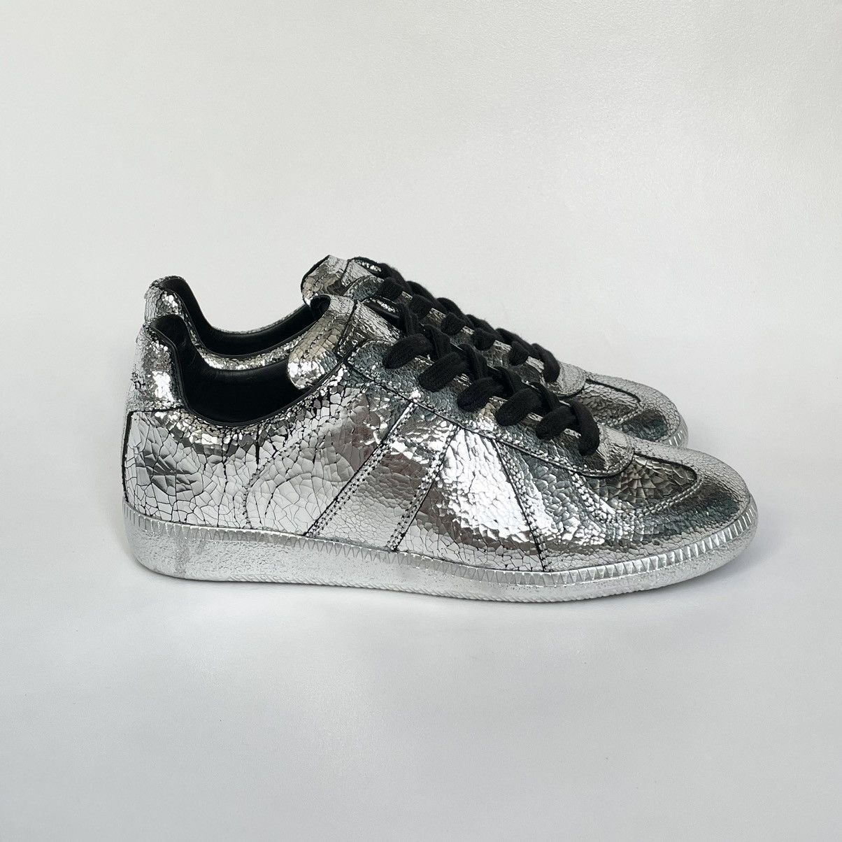 Maison Margiela ‘Cracked Mirror’ Leather GAT Sneakers Size US 7 / IT 37 - 3 Thumbnail