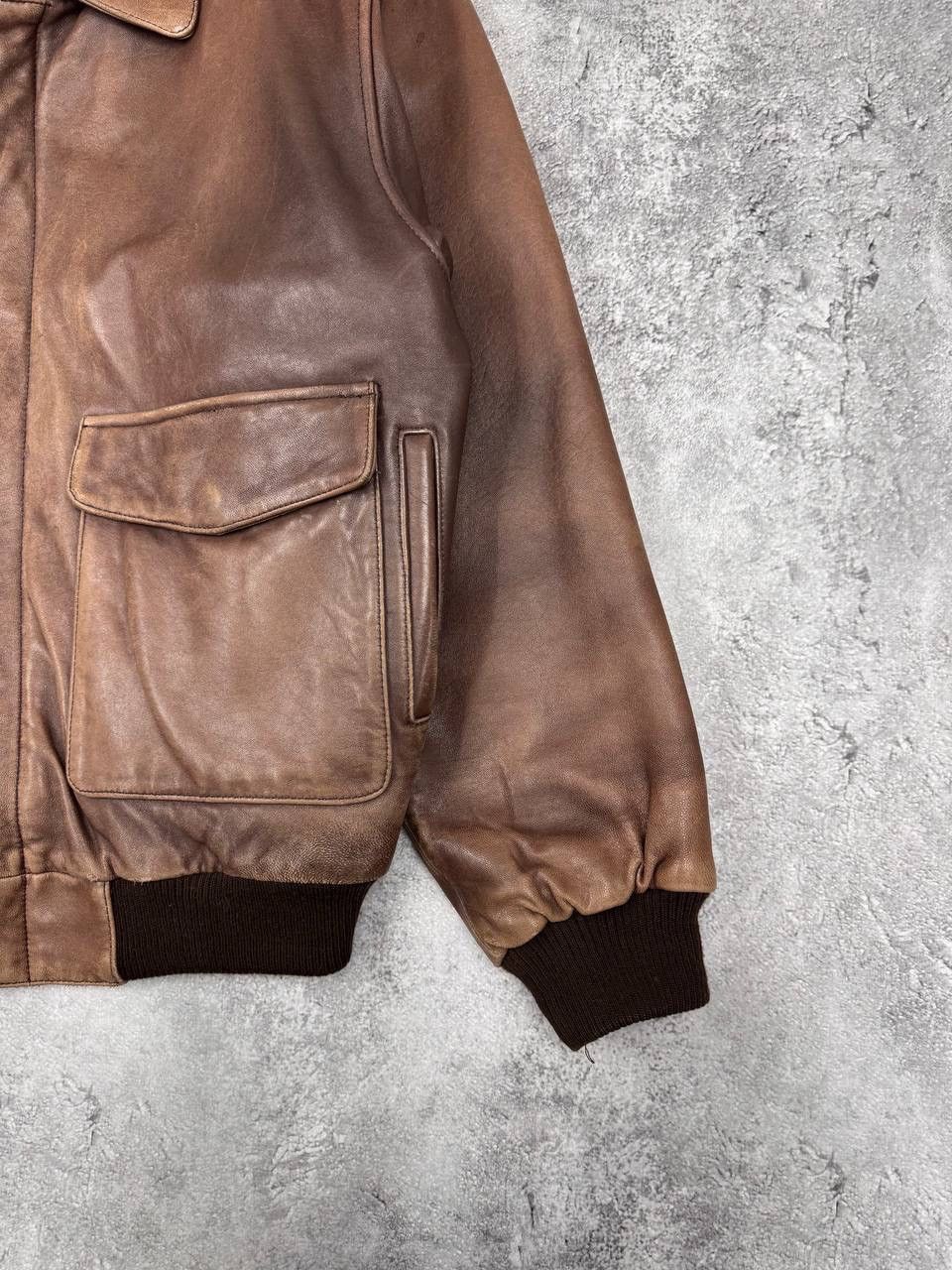 Orvis Orvis Men Vintage Leather Jacket Brown Bomber Genuine Size US M / EU 48-50 / 2 - 2 Thumbnail