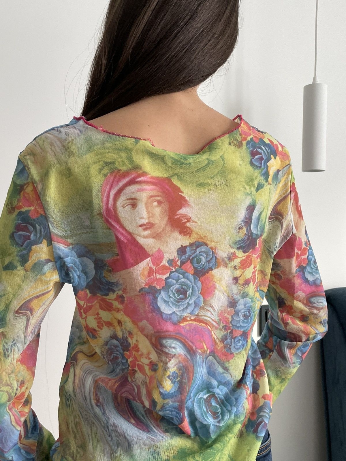 Japanese Brand Vintage Y2K Virgin Marry 00’s Mesh Long Sleeve Shirt RARE Size S / US 4 / IT 40 - 4 Thumbnail