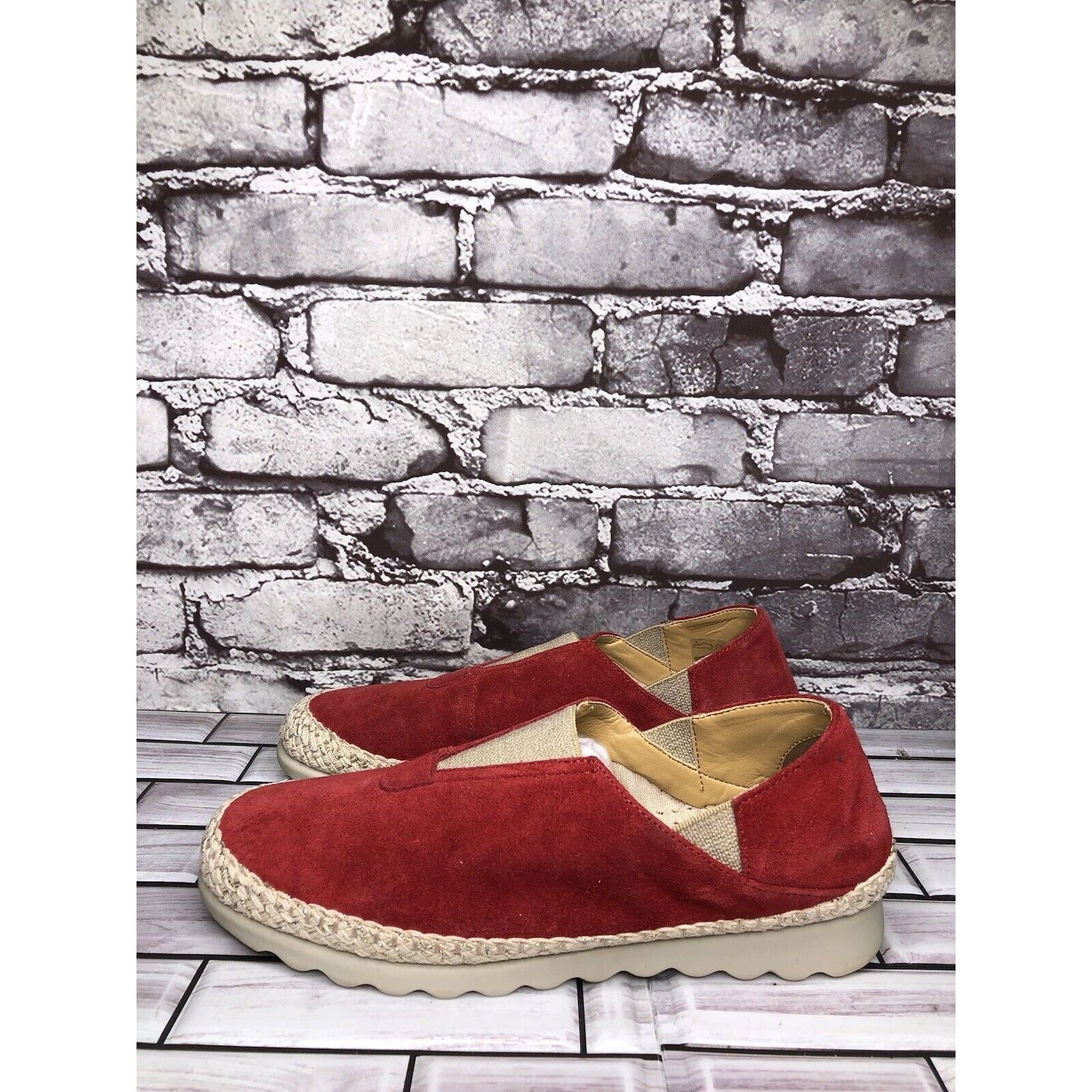 Other The Flexx Red Suede Leather Espadrilles Slip On Shoes Women Size US 8.5 / IT 38.5 - 1 Thumbnail