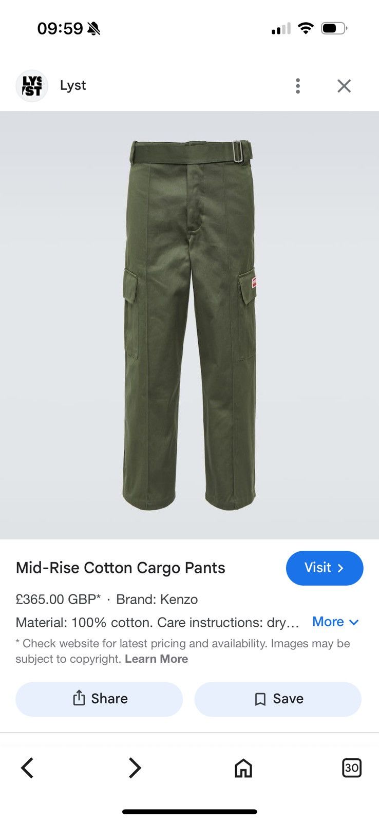 Kenzo KENZO pants STUDY PHOTOS FOR REAL TAPE MEASUREMENTS Size US 30 / EU 46 - 18 Thumbnail