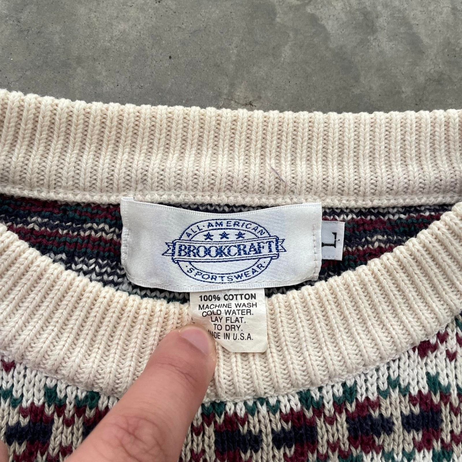 Vintage Vintage Brookcraft Patterned Pullover Knit Sweater Size US L / EU 52-54 / 3 - 6 Thumbnail