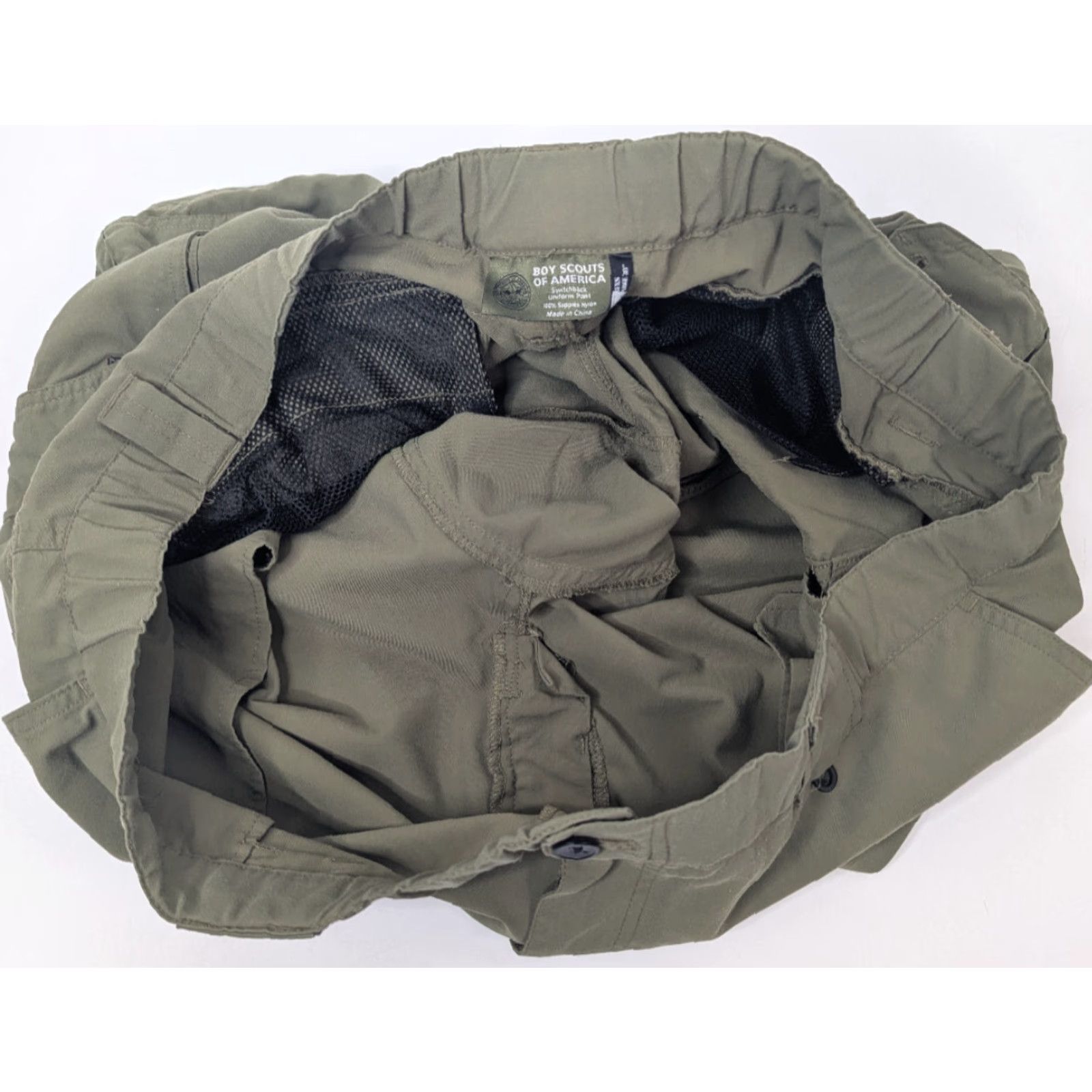 Vintage Boy Scouts of America Shorts Cargo Relaxed Men XL Green Nylon Cargo Pocket Front Flat Front Size US 36 / EU 52 - 7 Thumbnail