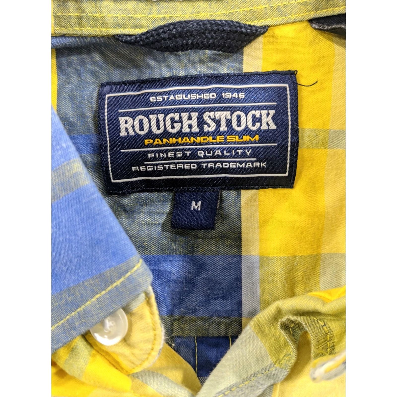 Vintage Panhandle Slim Rough Stock Shirt Mens M Button Up Long Sleeve Blue a d Gold EUC Size US M / EU 48-50 / 2 - 3 Thumbnail