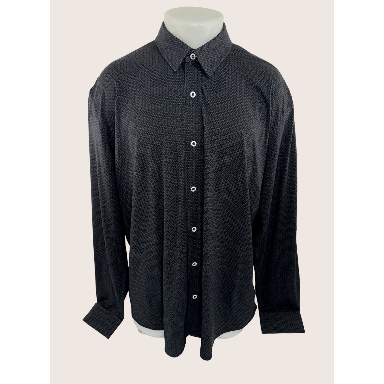 Buttero Buttercloth BUTTER CLOTH Geometric Cubes 2XL Shirt Black Cotton Long Sleeve Button-Up Mens Size US XXL / EU 58 / 5 - 1 Thumbnail