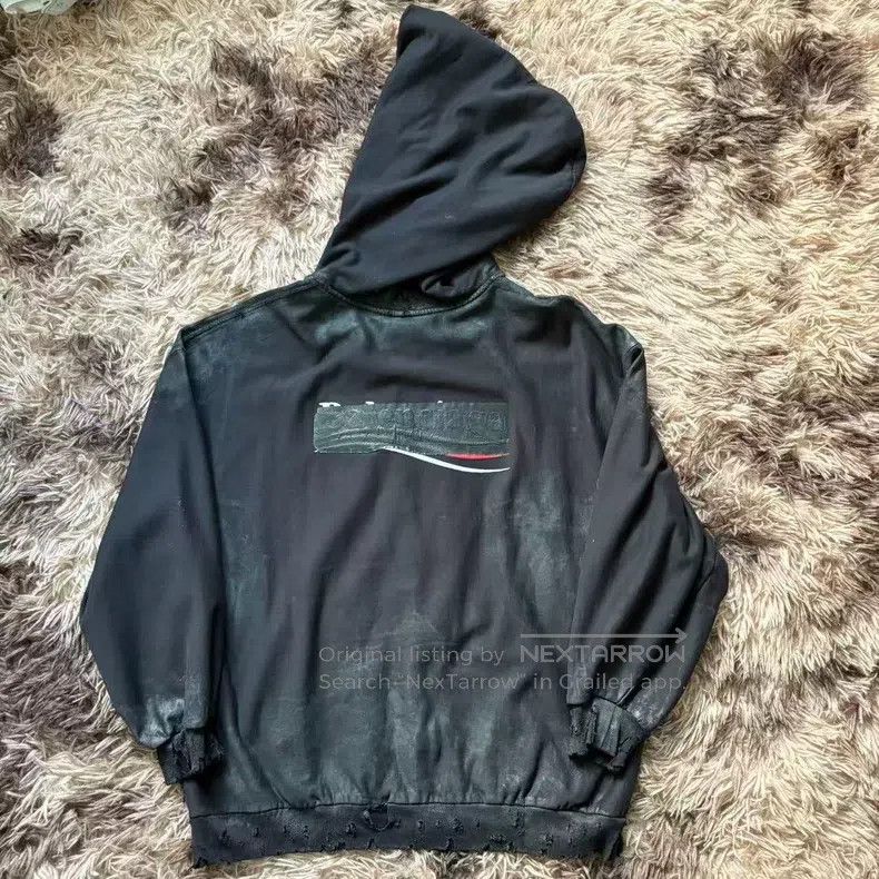 Balenciaga Balenciaga Distressed Dye Tape Coca-Cola Zip-Up Hoodie Bla Size US S / EU 44-46 / 1 - 2 Thumbnail