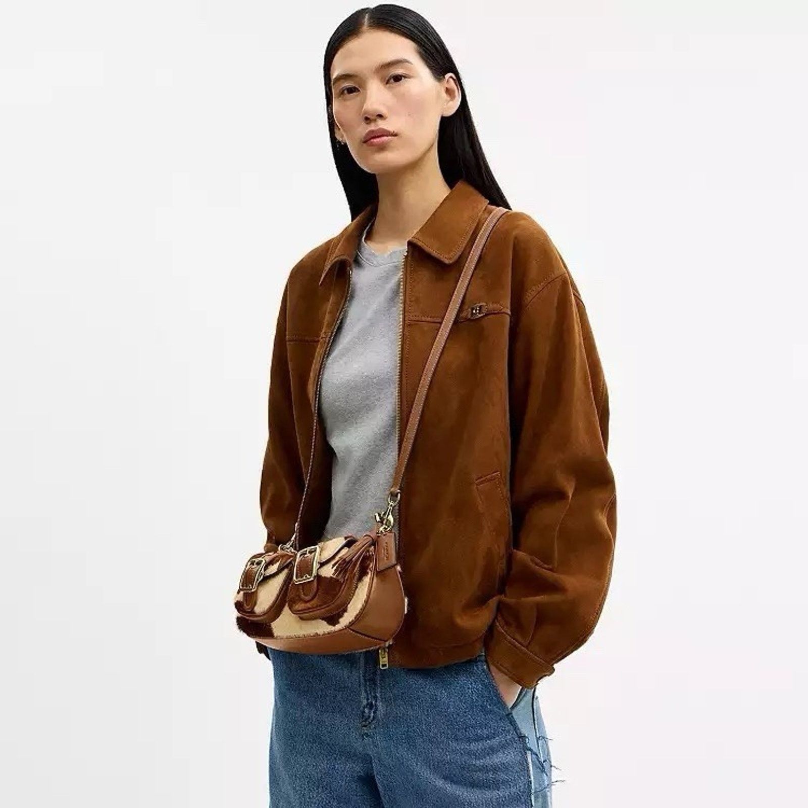 Coach NWT COACH Ashton Shoulder Bag In Haircalf Cow CDW47 Gold Cow Size ONE SIZE - 12 Thumbnail
