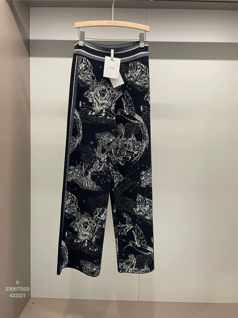 Dior Dior Dark blue zoo cashmere wool trousers Size 25" / US 0 / IT 36 - 1 Thumbnail