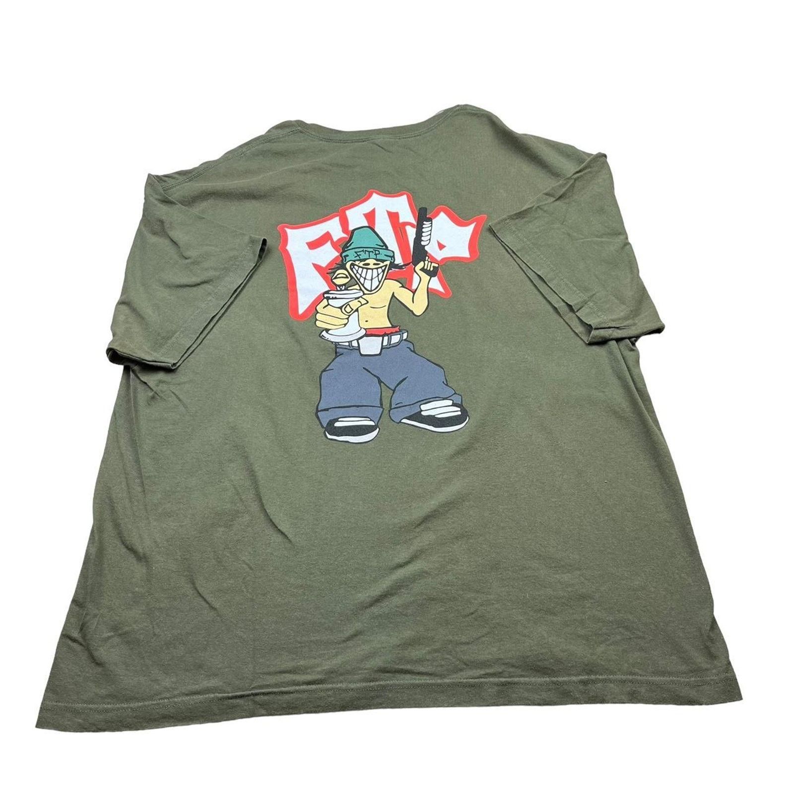 Fuck The Population FTP Spray Can T Shirt in Olive Green Size US XXL / EU 58 / 5 - 1 Thumbnail