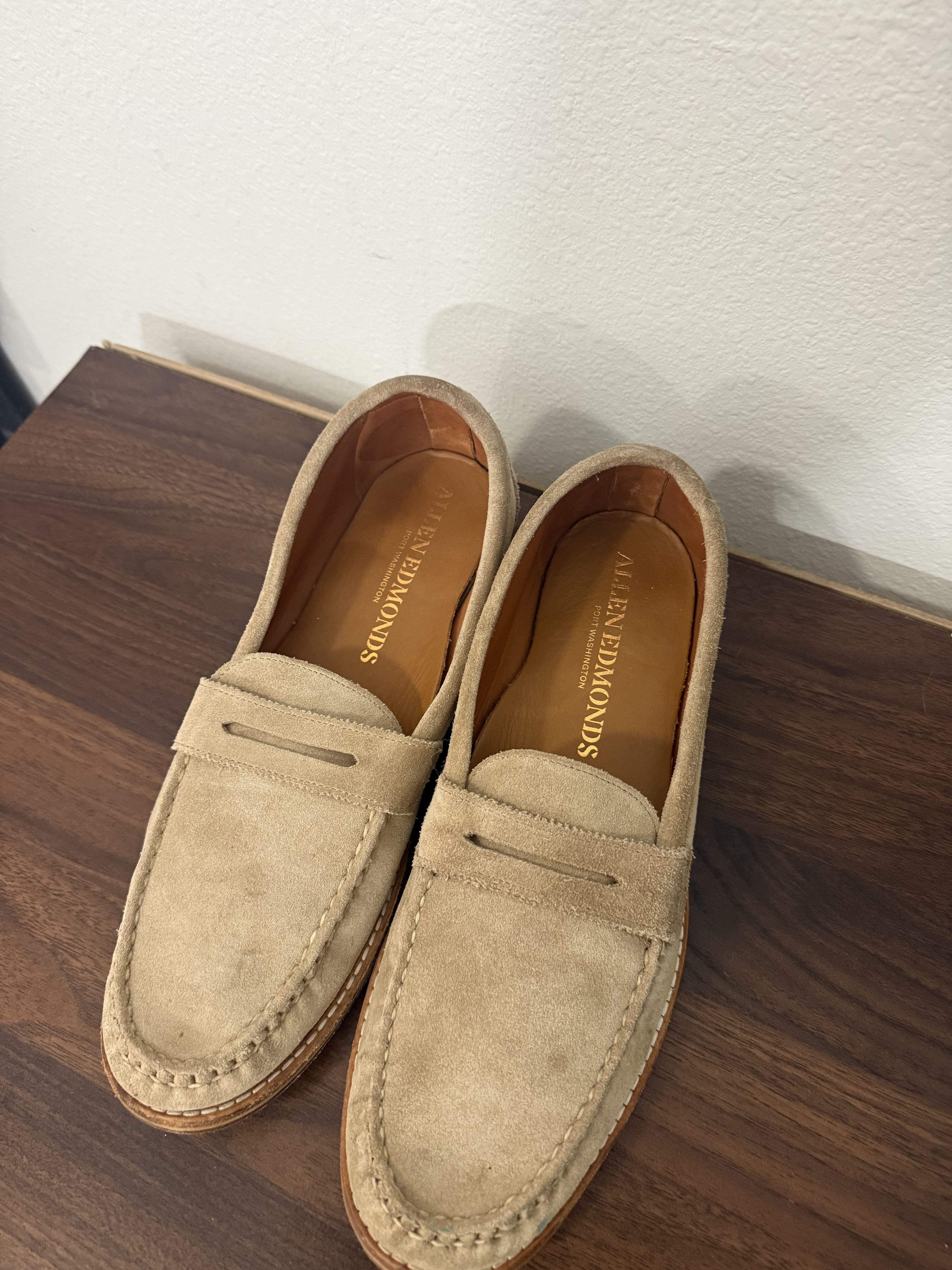 Allen Edmonds Allen Edmonds Dylan Suede Penny Loafers (9.5D) Size US 9.5 / EU 42-43 - 2 Thumbnail