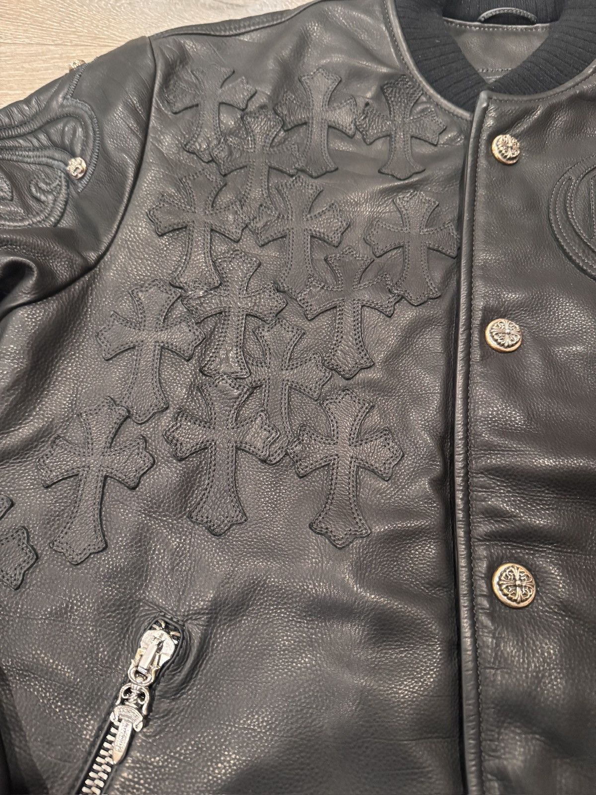 Chrome Hearts Chrome hearts cross patches leather varsity jacket size S Size US S / EU 44-46 / 1 - 2 Thumbnail