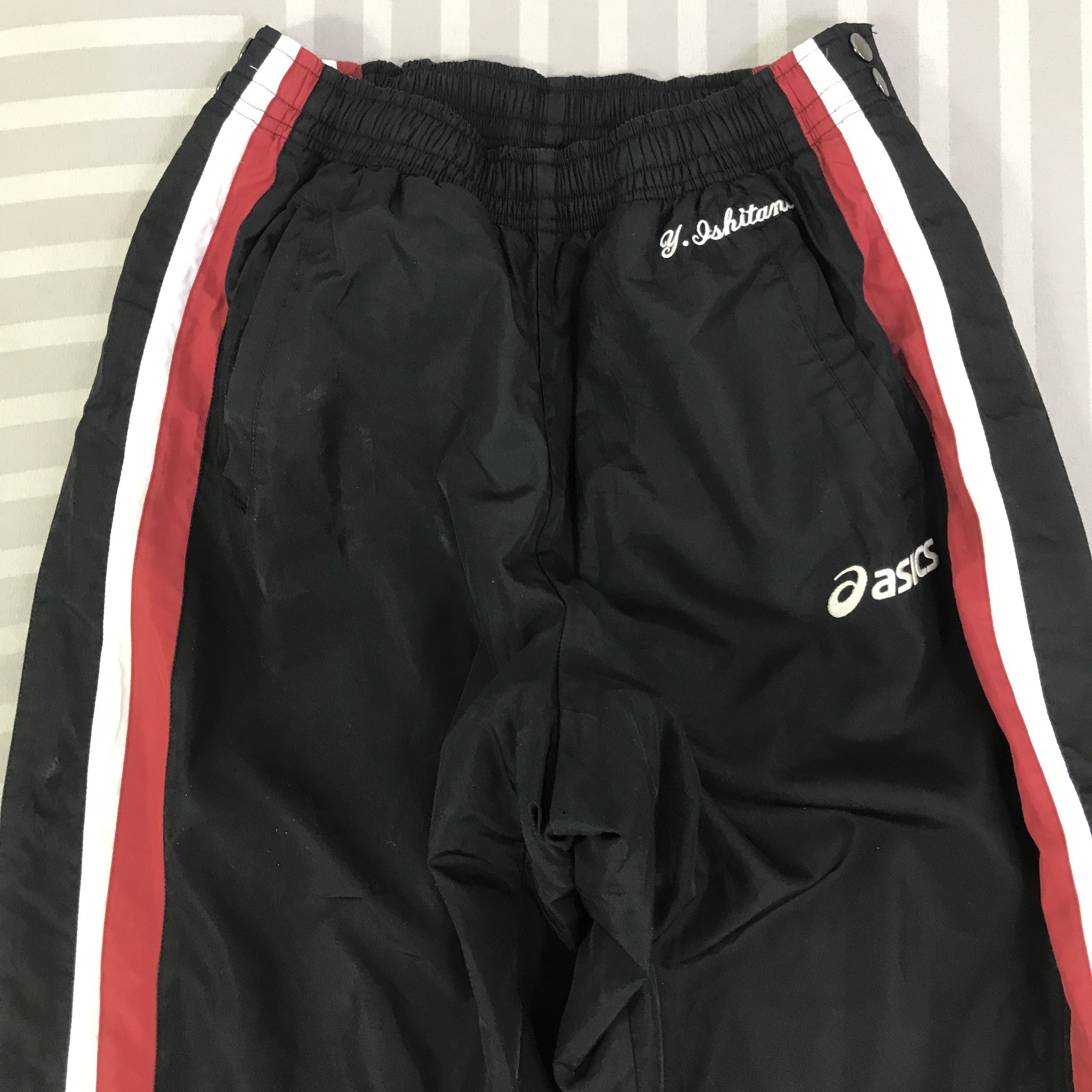 Asics Vintage Asics Sports Track Snap Button baggy Pants K130B3 Size US 28 / EU 44 - 2 Thumbnail