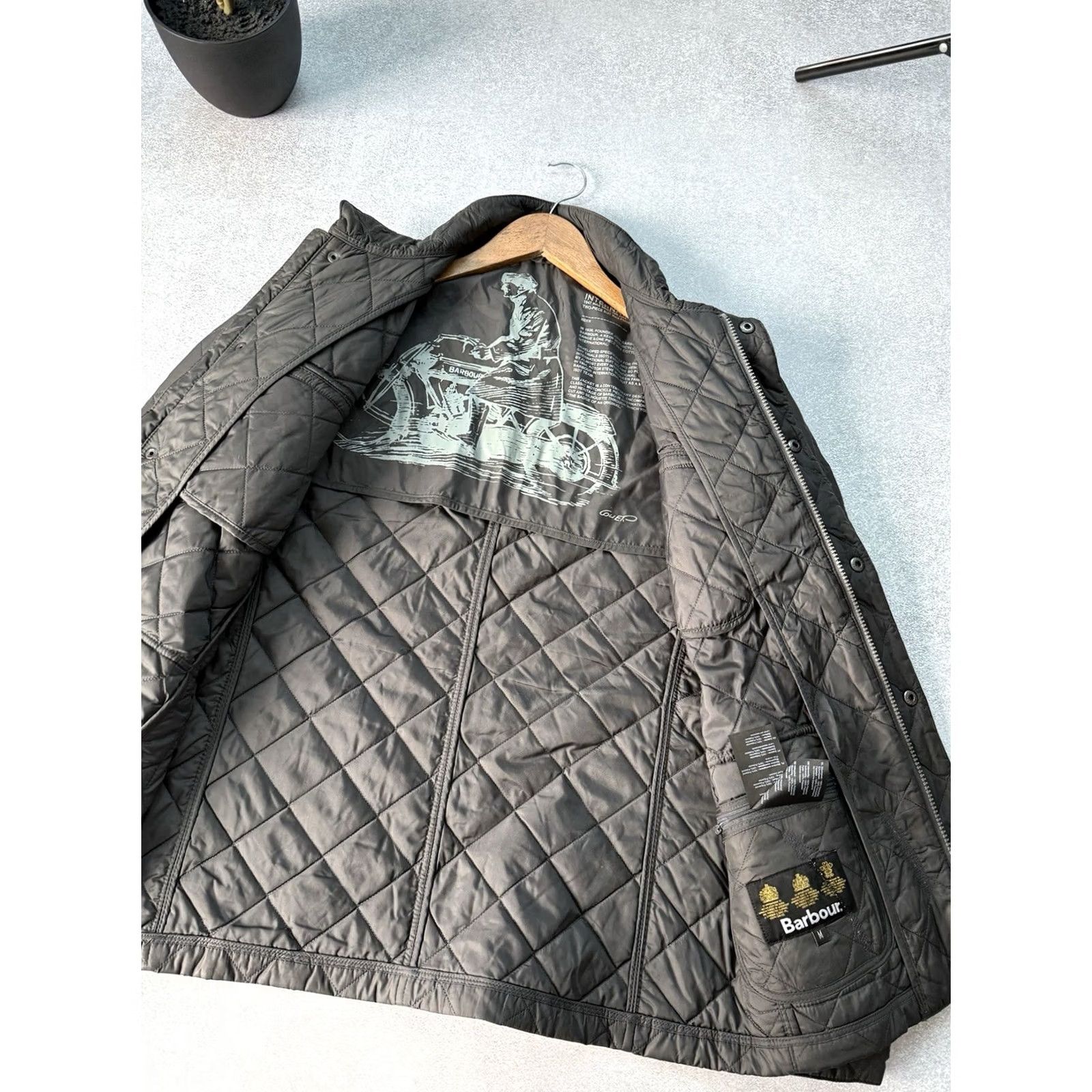 Barbour Barbour Barbour Axel Jacket Mens Quilted Gray M Motorcycle Casual Biker 90s Y2K Outdoor Designer Style Jacket Size US M / EU 48-50 / 2 - 7 Thumbnail