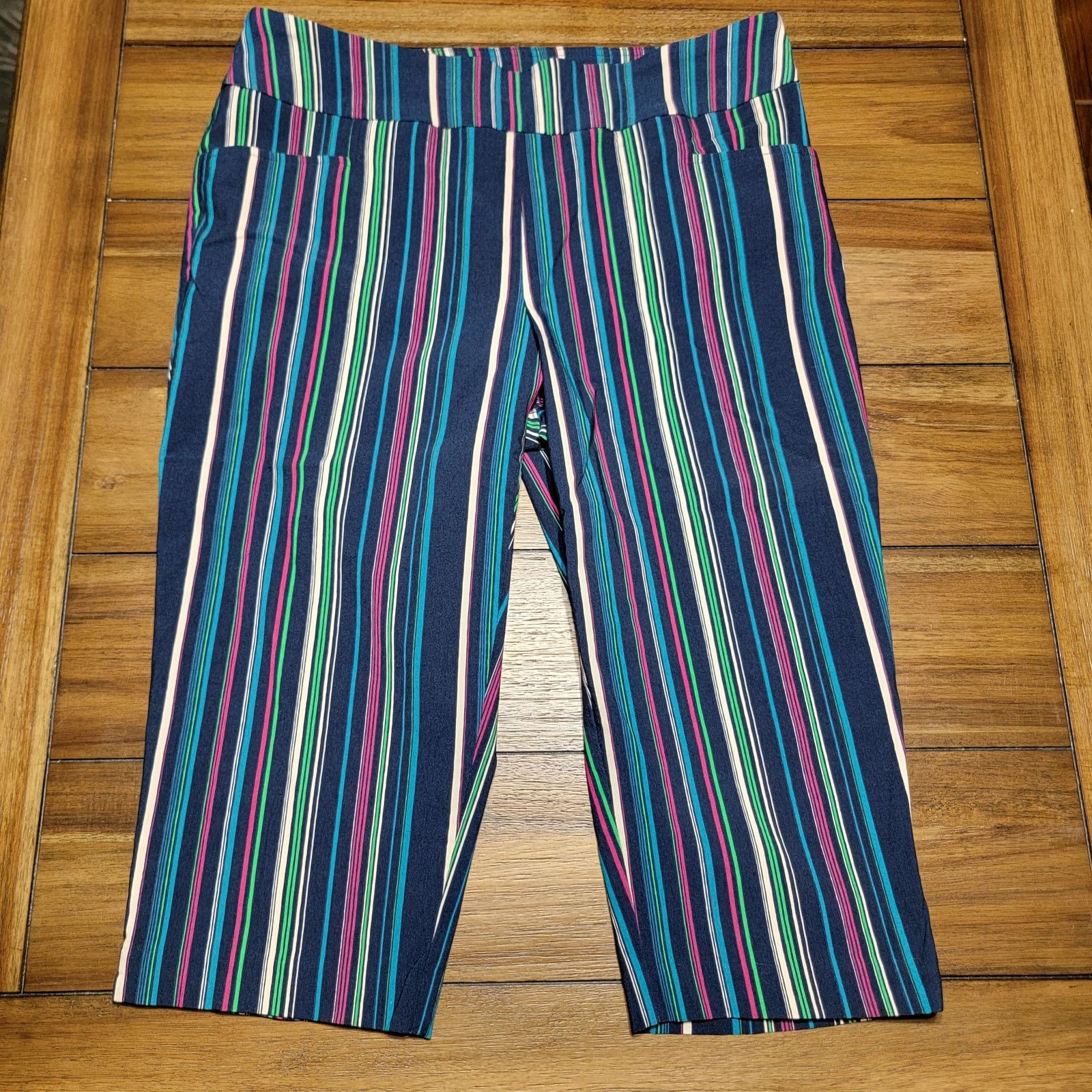 Other Terra & Sky Stripes Pull-On Capri w/ Front Pockets -ox (14W) Size 35" - 1 Thumbnail