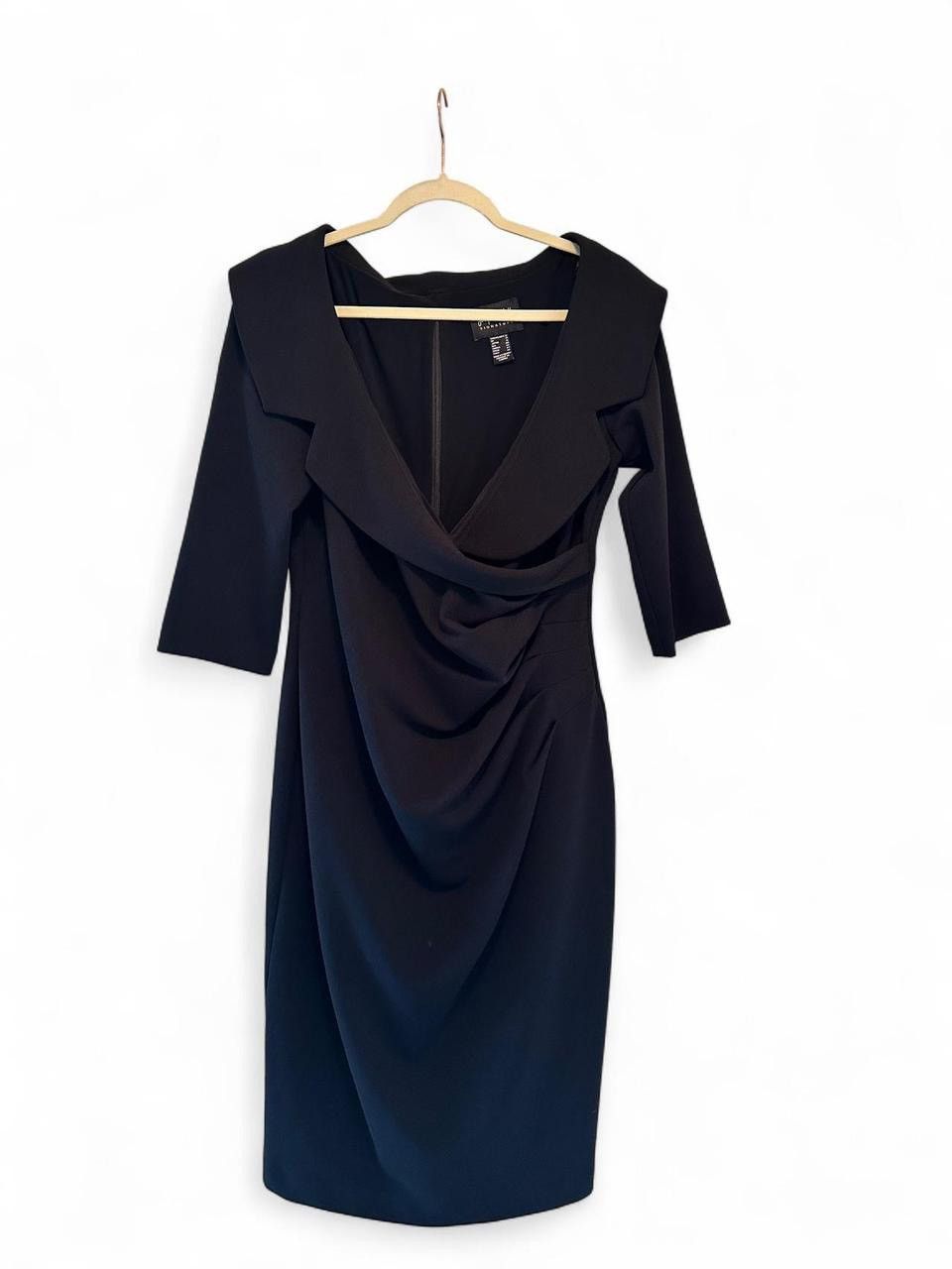 Joseph Ribkoff Joseph Ribkoff Signature Black Draped Sheath Dress – Size 12 Size XL / US 12-14 / IT 48-50 - 2 Thumbnail