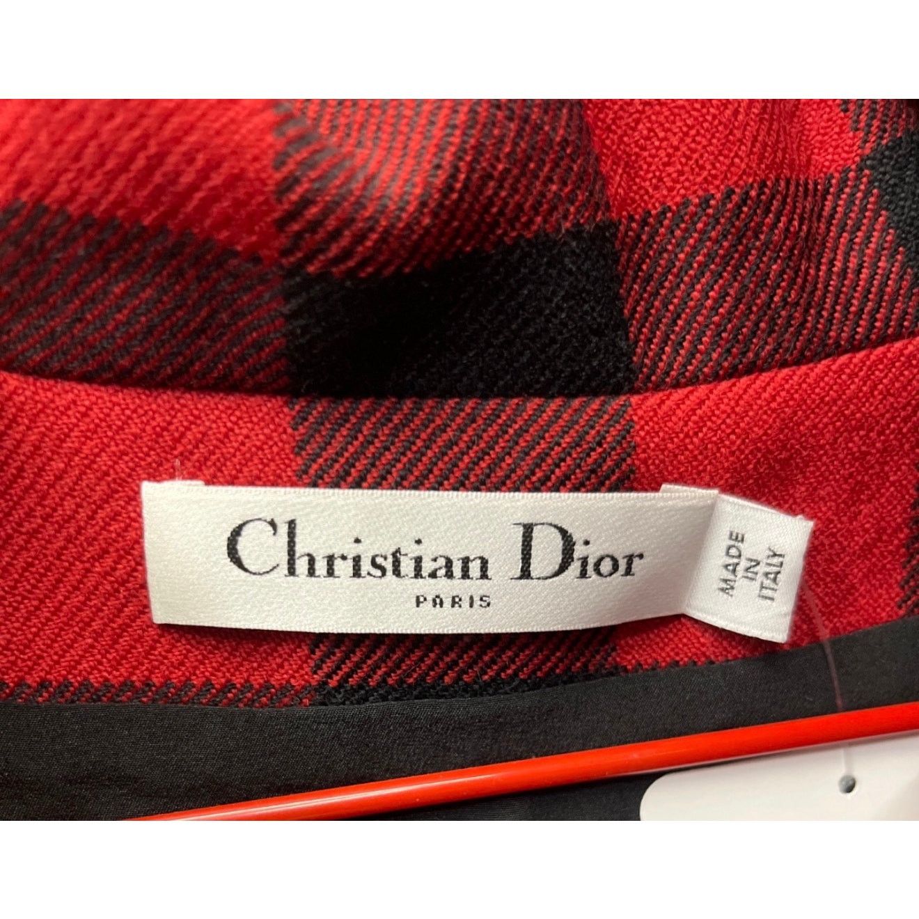 Christian Dior Monsieur Christian Dior Red Plaid Wool Dress - Size IT44 Size L / US 10 / IT 46 - 6 Thumbnail