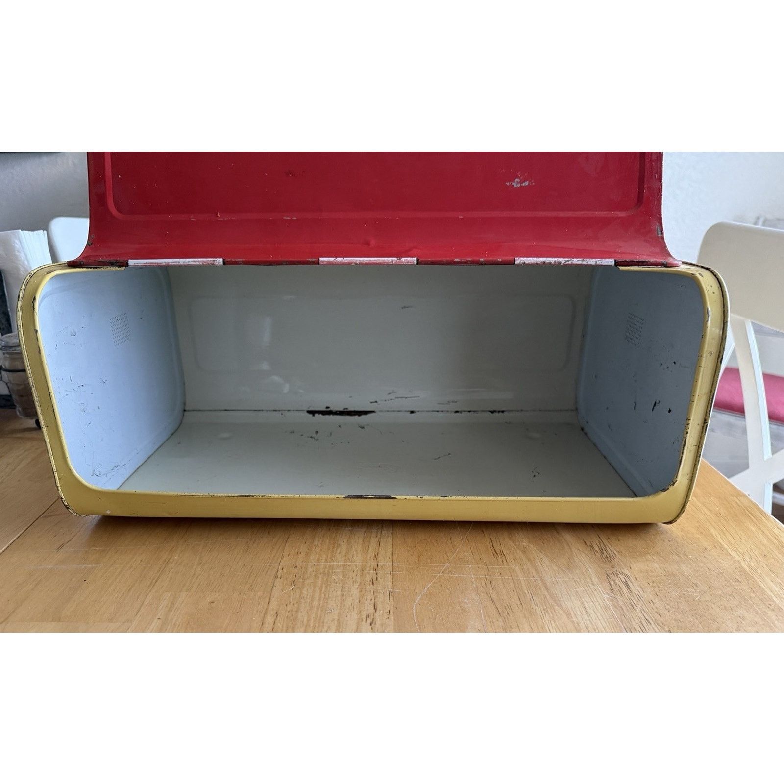 Other Vintage Decoware Metal Bread Box w/Yellow Lattice Pattern Size ONE SIZE - 4 Thumbnail