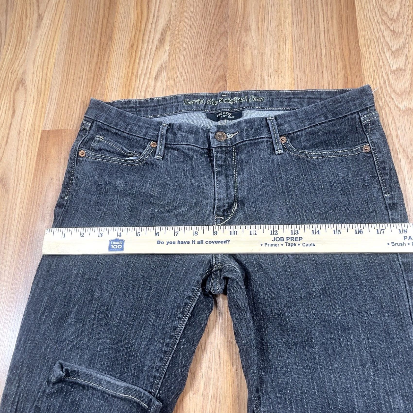 Levi's Levi's Jeans Womens 13M 421 Skinny Stretch Black Denim MidRise The Original Jean Size 34" / US 12 / IT 48 - 6 Thumbnail
