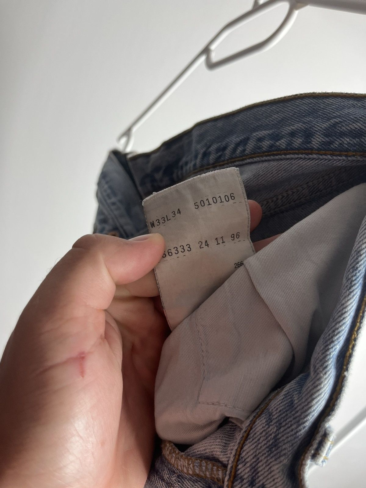 Levi's × Vintage Size 33x34 Vintage 90s Levi's 501 Faded Blue Jeans Size US 33 - 13 Thumbnail