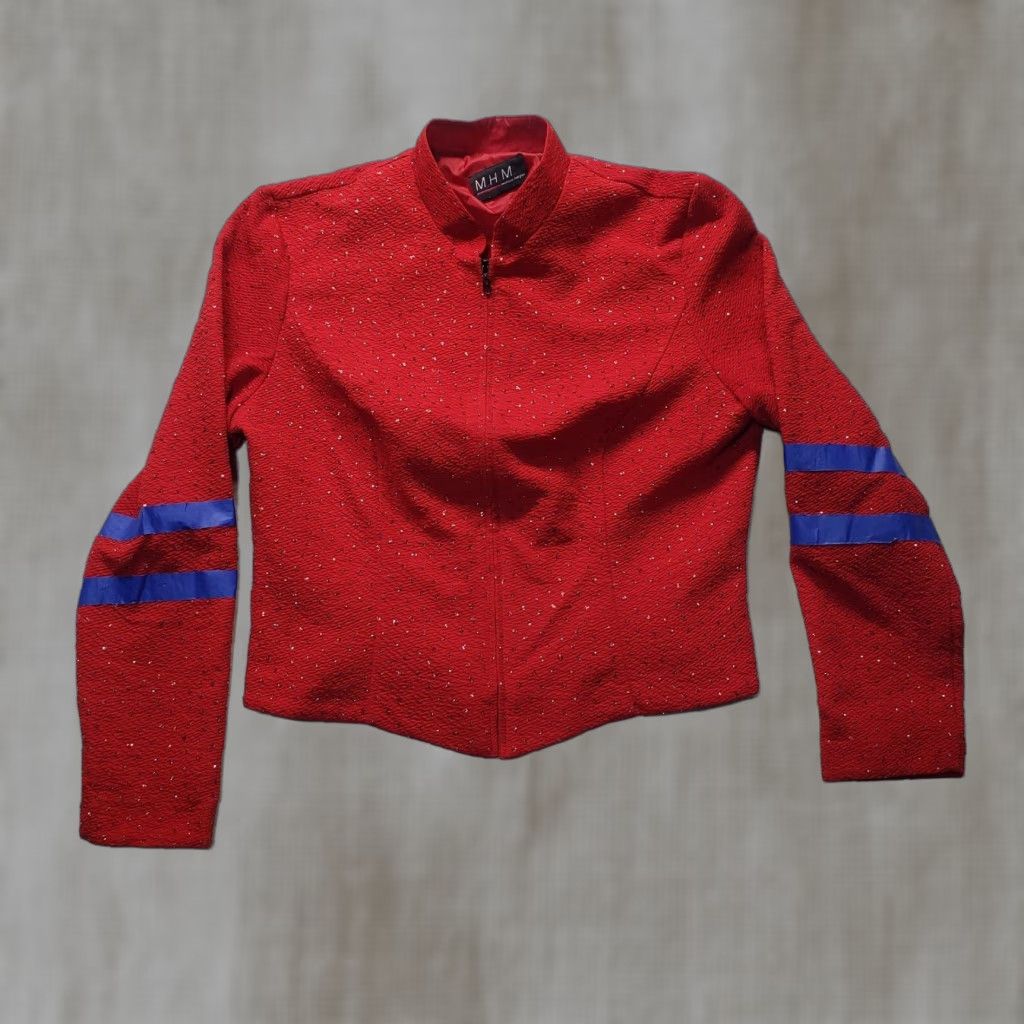 Melissa M.H.M. Melissa Harper Jacket Red Adult Women M Medium Embellished Long Sleeve Womens Top Gift 90s Concert? Size M / US 6-8 / IT 42-44 - 1 Thumbnail