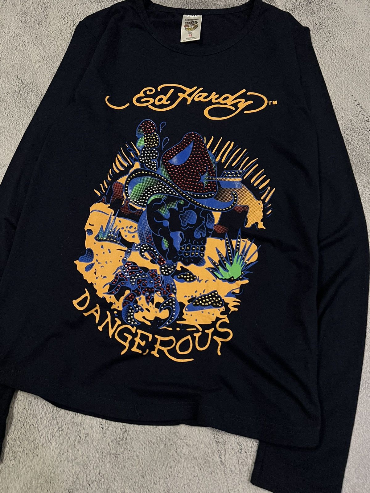 Ed Hardy Vintage Y2k Ed Hardy Dangerous Skull ☠️ Long Sleeve 00’s Size US M / EU 48-50 / 2 - 4 Thumbnail