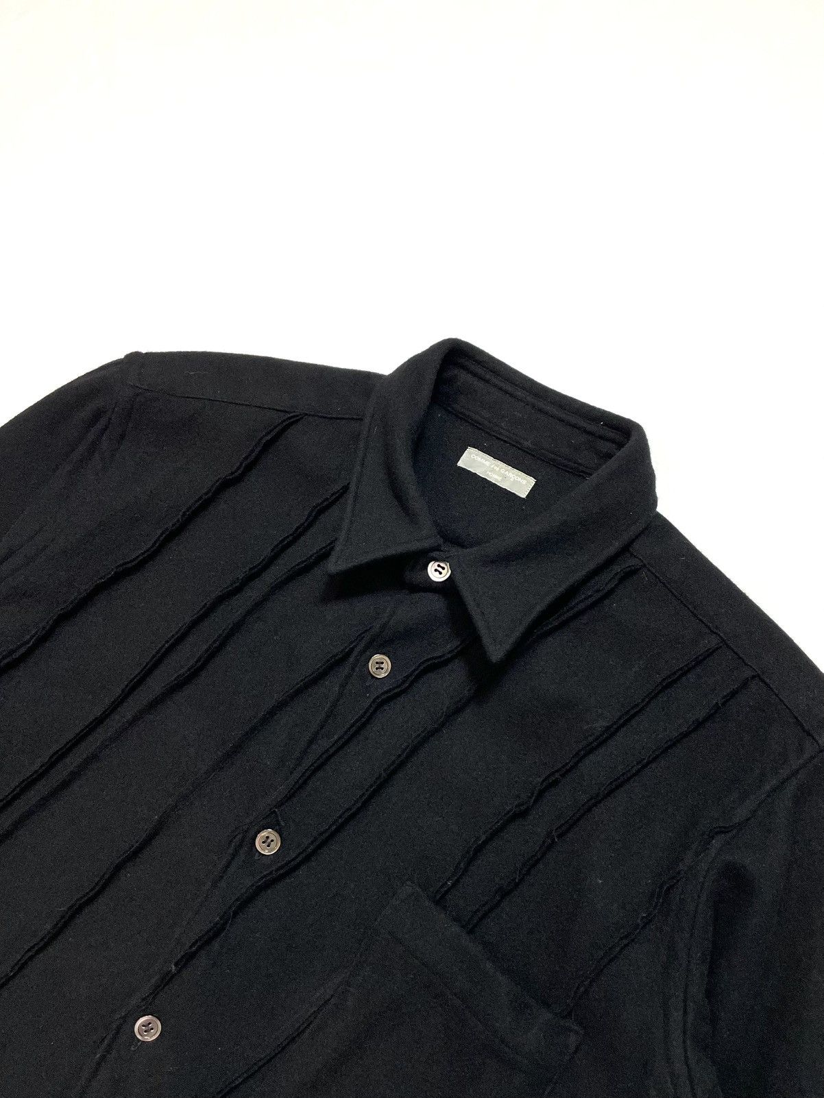 Comme des Garcons Homme A/W 2000 COMME des GARCONS HOMME Diagonal Cut Wool Shirt Size US M / EU 48-50 / 2 - 3 Thumbnail