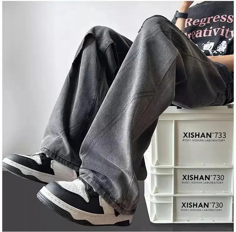 Japanese Brand Retro washed casual distressed jeans Size US 32 / EU 48 - 5 Thumbnail