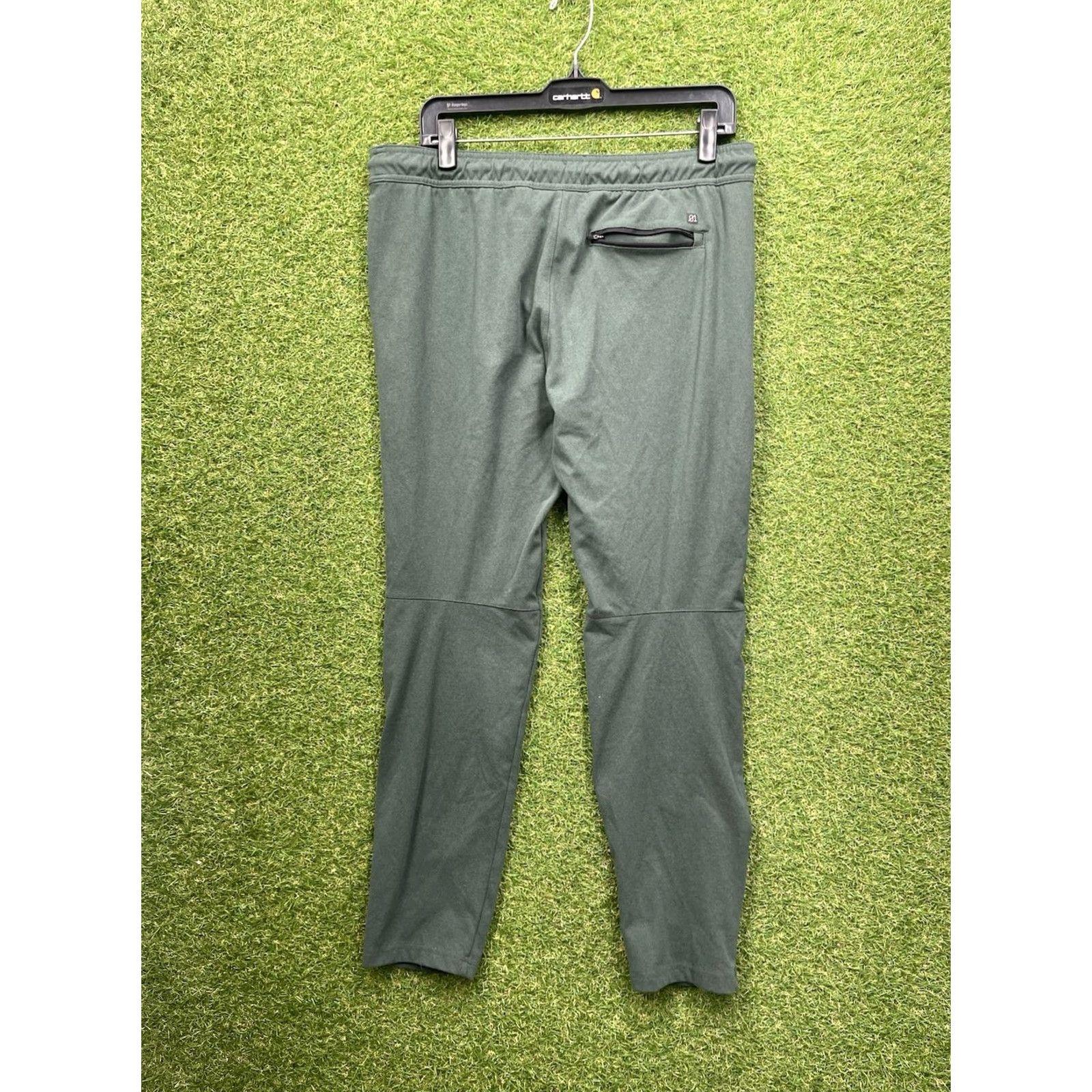 Vintage 01.Algo Performance Joggers Mens Medium Moisture Wicking Stretch Gym Sweatpants Green Polyester Blend Solid Pattern Size US 32 / EU 48 - 2 Thumbnail