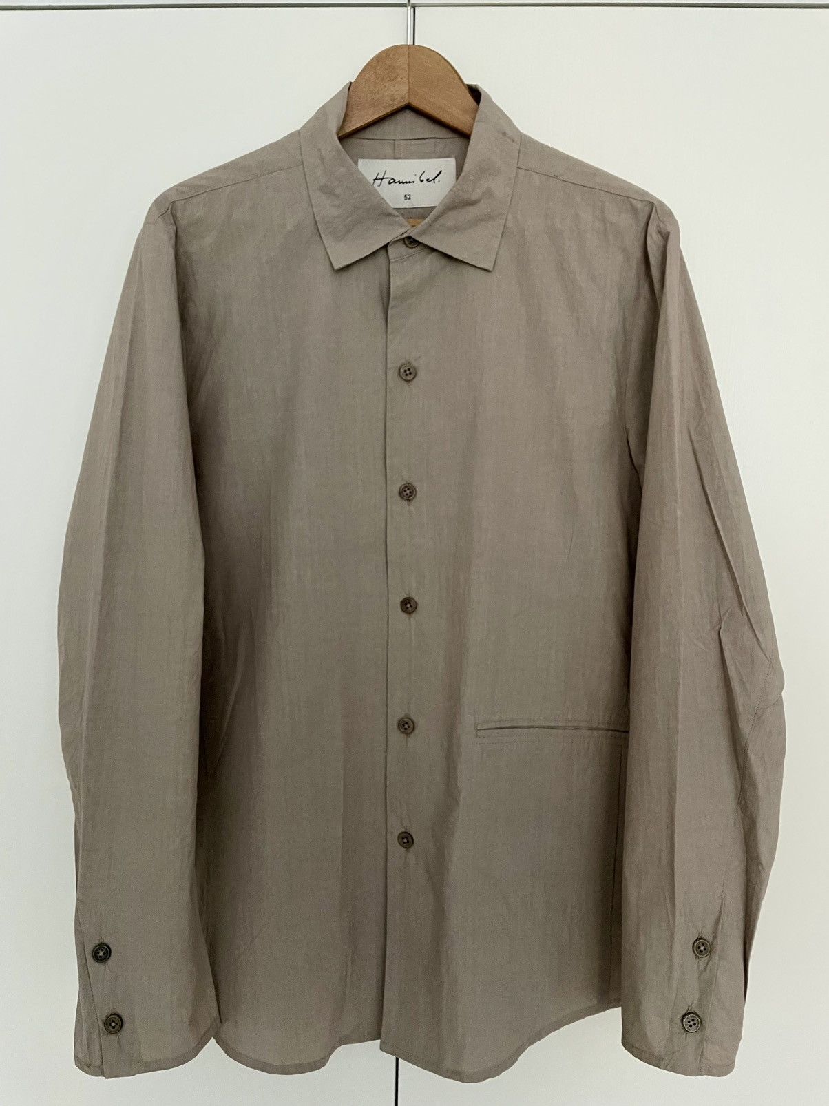 Hannibal. Hannibal. Beige Rough Paper Cotton Button Relaxed Shirt Size US L / EU 52-54 / 3 - 1 Thumbnail
