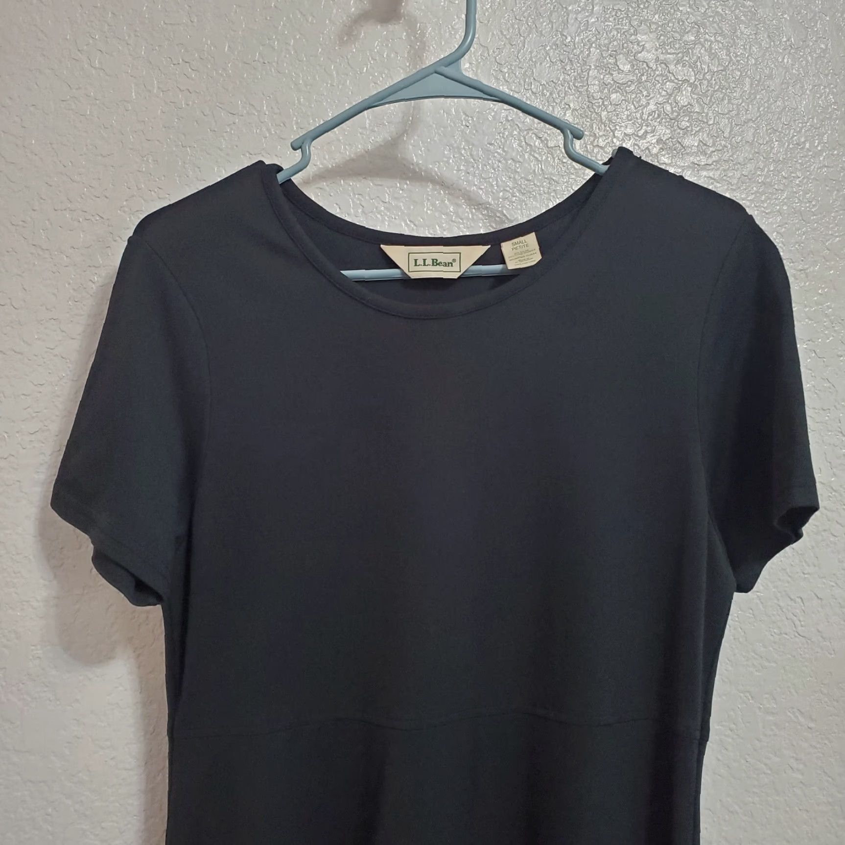 Vintage VINTAGE L.L. Bean Dress Woman Petite S Black A-Line Maxi Short Sleeve Crew Neck Stretch Cap​sule Size 28" / US 6 / IT 42 - 5 Thumbnail
