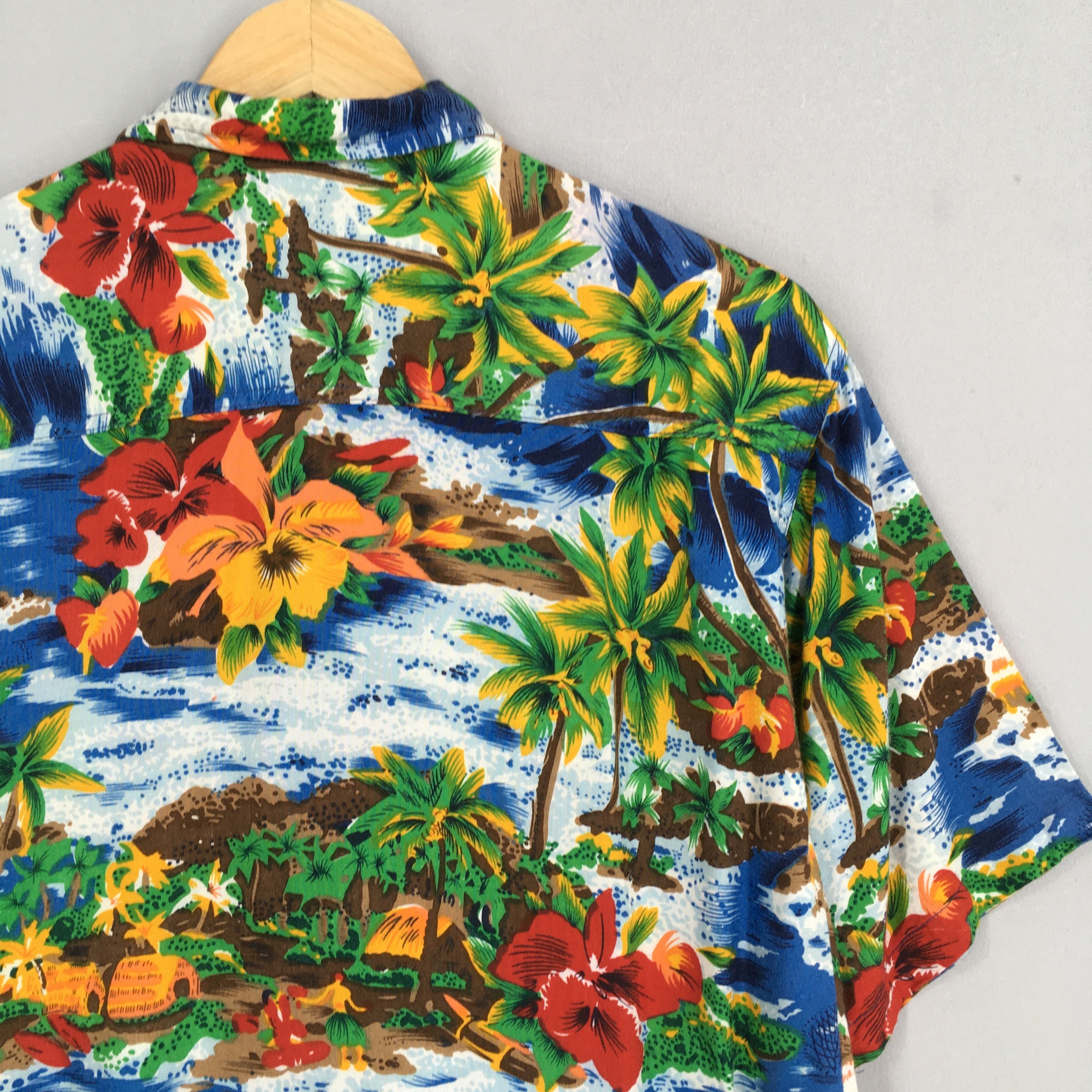 Other 90s Hawaiian Coconut Tree Beach View Button Up Shirt Small Size US S / EU 44-46 / 1 - 7 Thumbnail