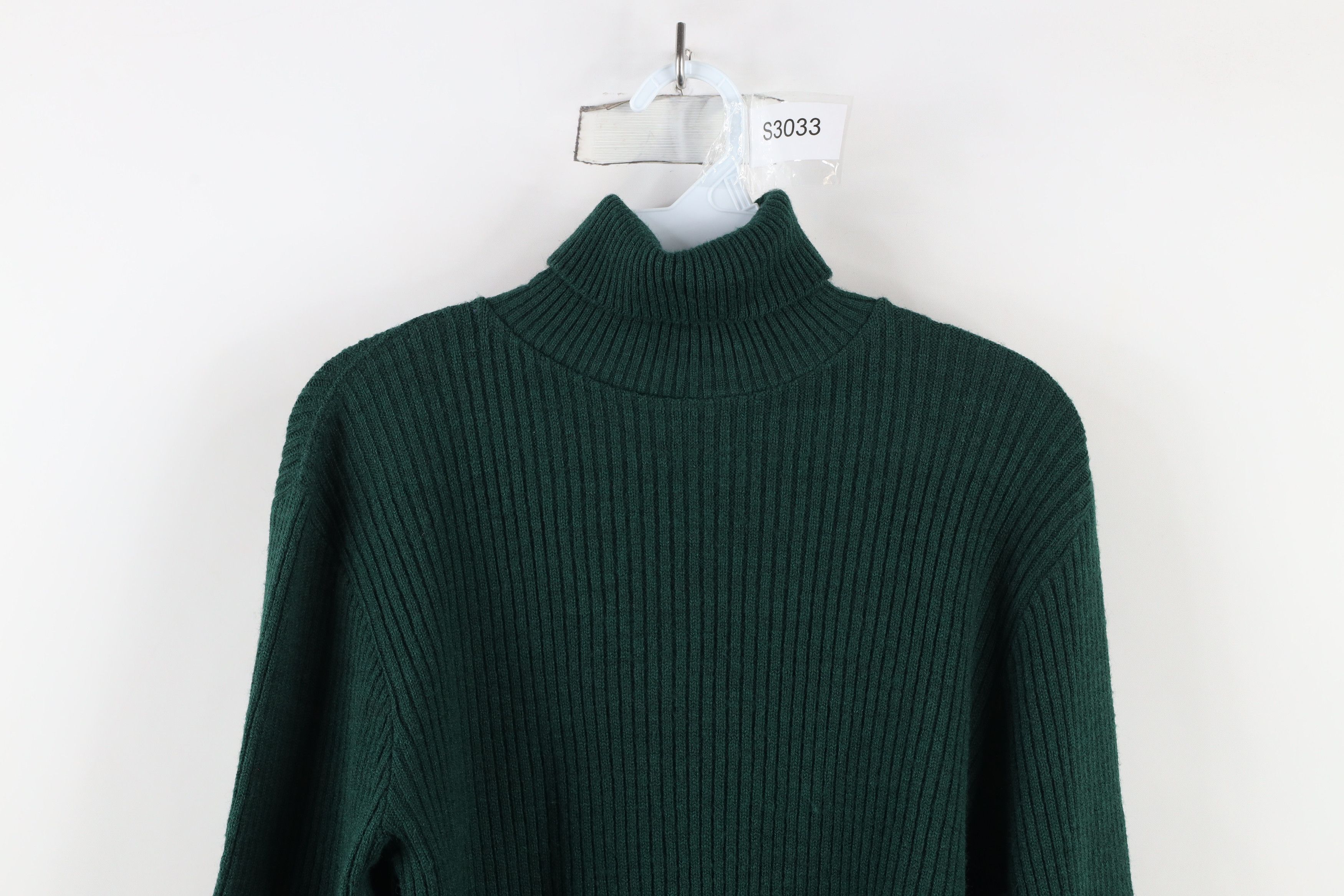 Vintage Vintage 70s Streetwear Ribbed Knit Turtleneck Sweater Green Size XL / US 12-14 / IT 48-50 - 2 Thumbnail
