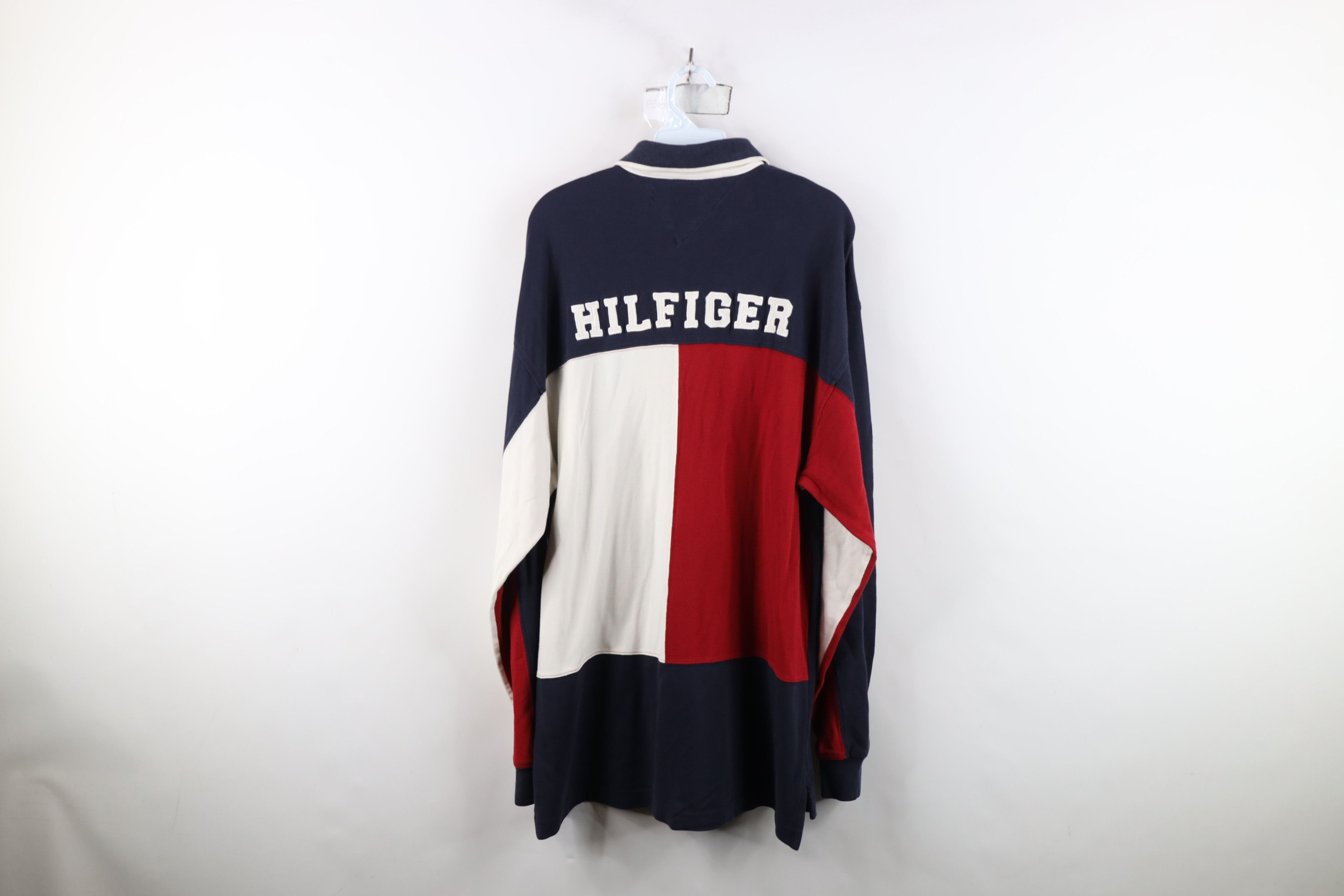 Tommy Hilfiger Vintage 90s Tommy Hilfiger Big Logo Long Sleeve Rugby Polo Size US L / EU 52-54 / 3 - 14 Thumbnail