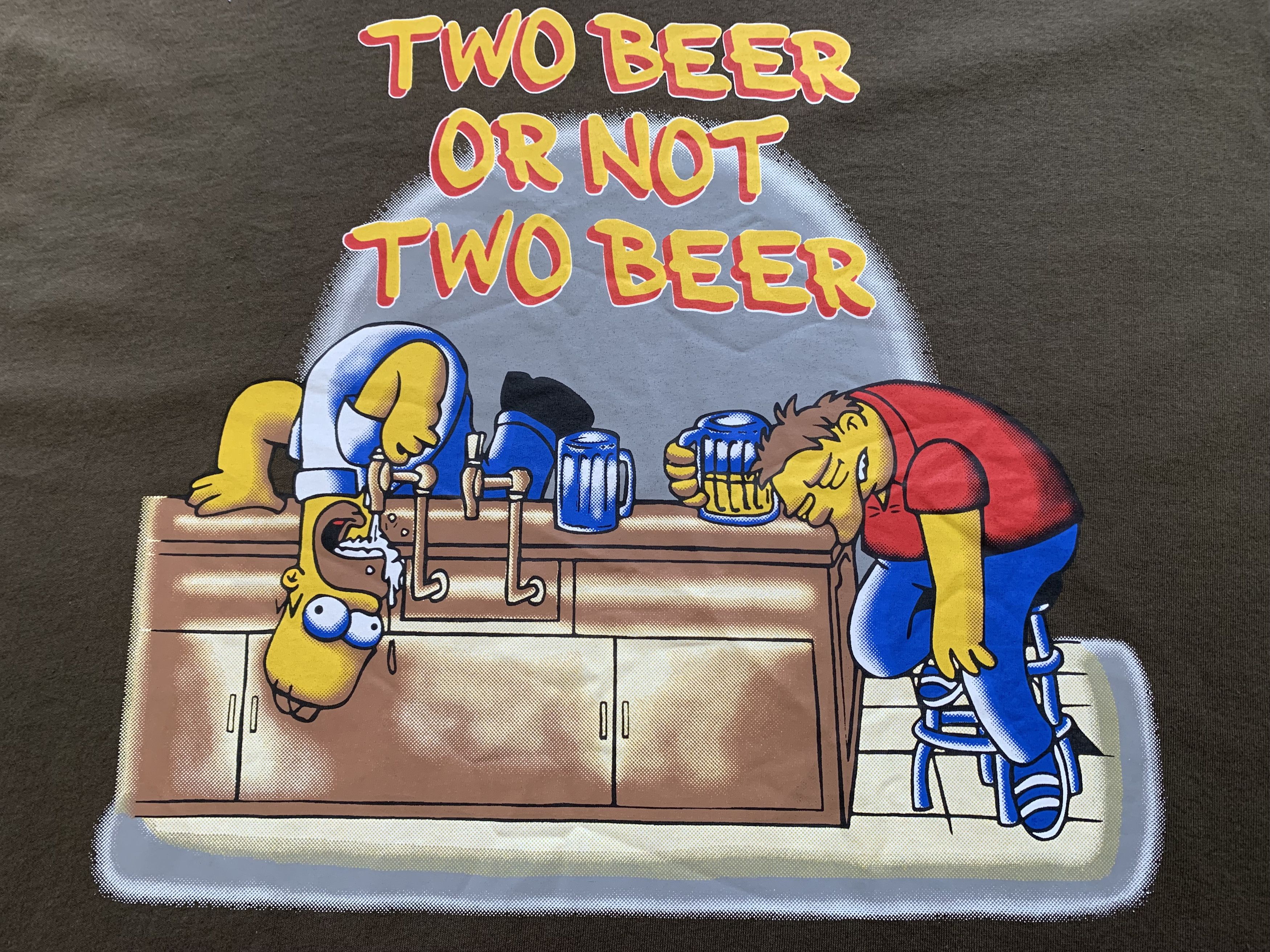 Fruit Of The Loom × The Simpsons × Vintage Vintage The Simpson Two Beer or Not Two Beer T Shirt Size US M / EU 48-50 / 2 - 4 Thumbnail