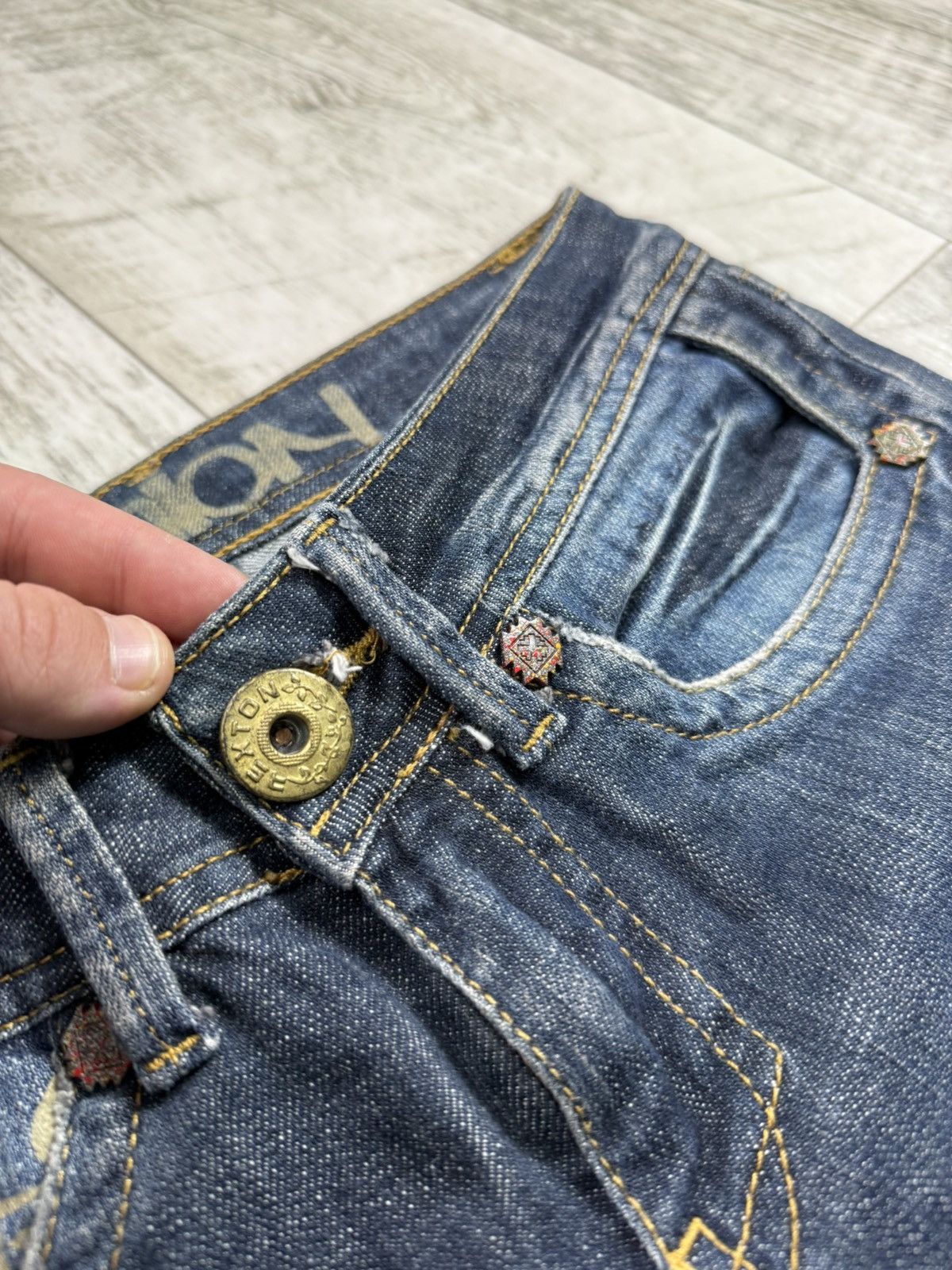 Japanese Brand Japanese brand feared jeans Y2K big logo streetwear crazy Size US 27 - 10 Thumbnail