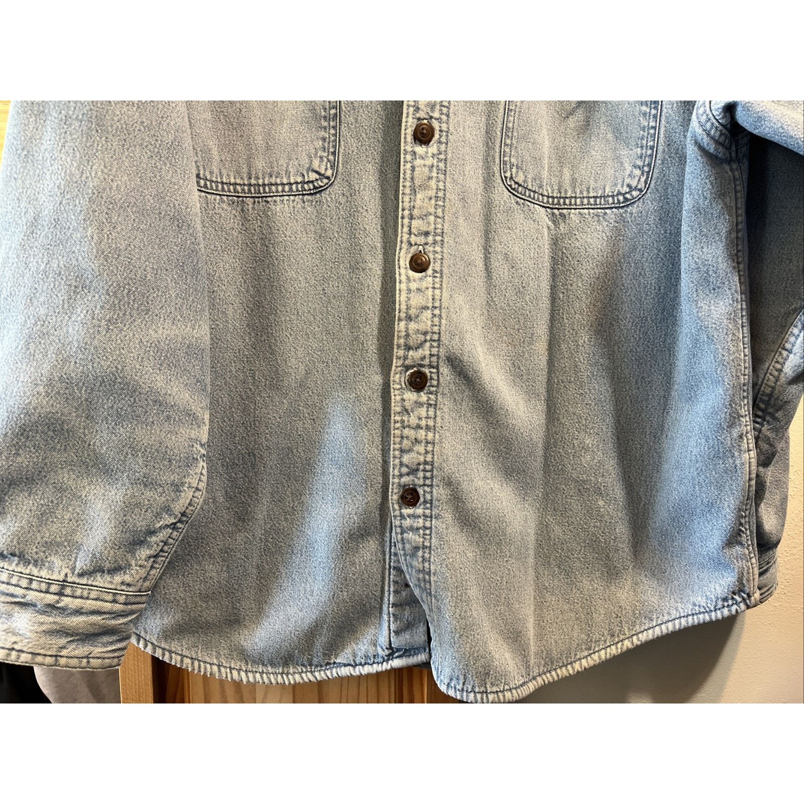 Puritan Puritan Men's L 42/44 Blue Cotton Denim Fleece Lined Shacket Size US L / EU 52-54 / 3 - 8 Thumbnail
