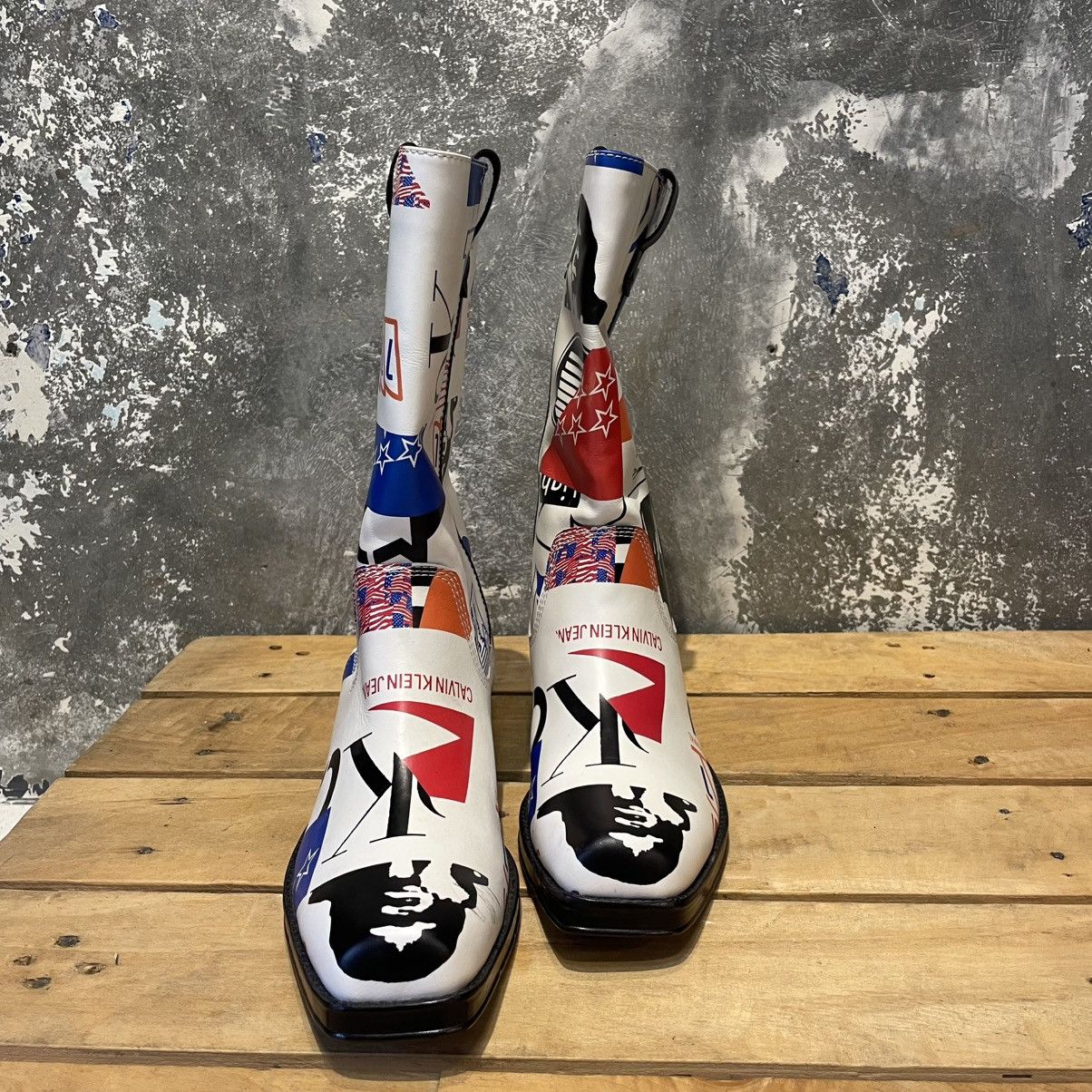 Calvin Klein 205W39NYC CALVIN KLEIN JEANS RAF SIMONS BENEDICT COWBOY WHITE BOOTS Size US 7 / EU 40 - 3 Thumbnail