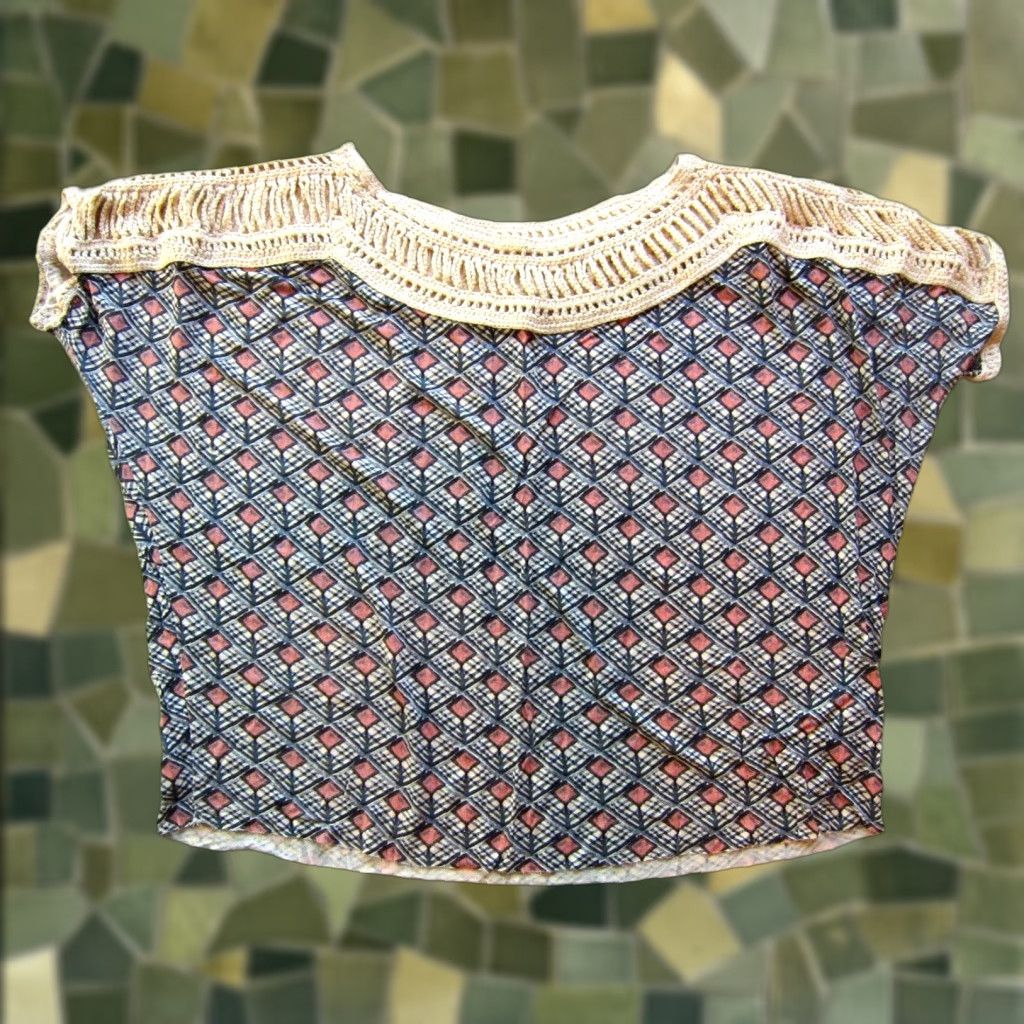 Free People Free People Blouse Shirt Women Tunic S Pink Diamond Knit Rayon Boxy Lagenlook Size S / US 4 / IT 40 - 1 Thumbnail