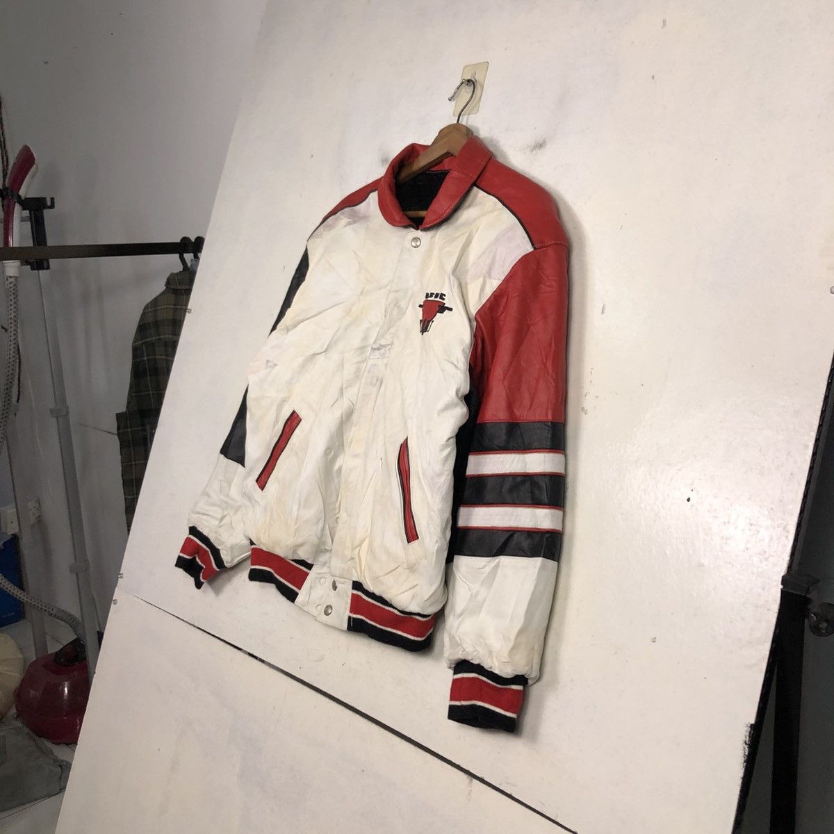 Jeff Hamilton 💥VINTAGE REVERSIBLE LEATHER BOMBER JACKET JEFF HAMILTON Size US L / EU 52-54 / 3 - 6 Thumbnail