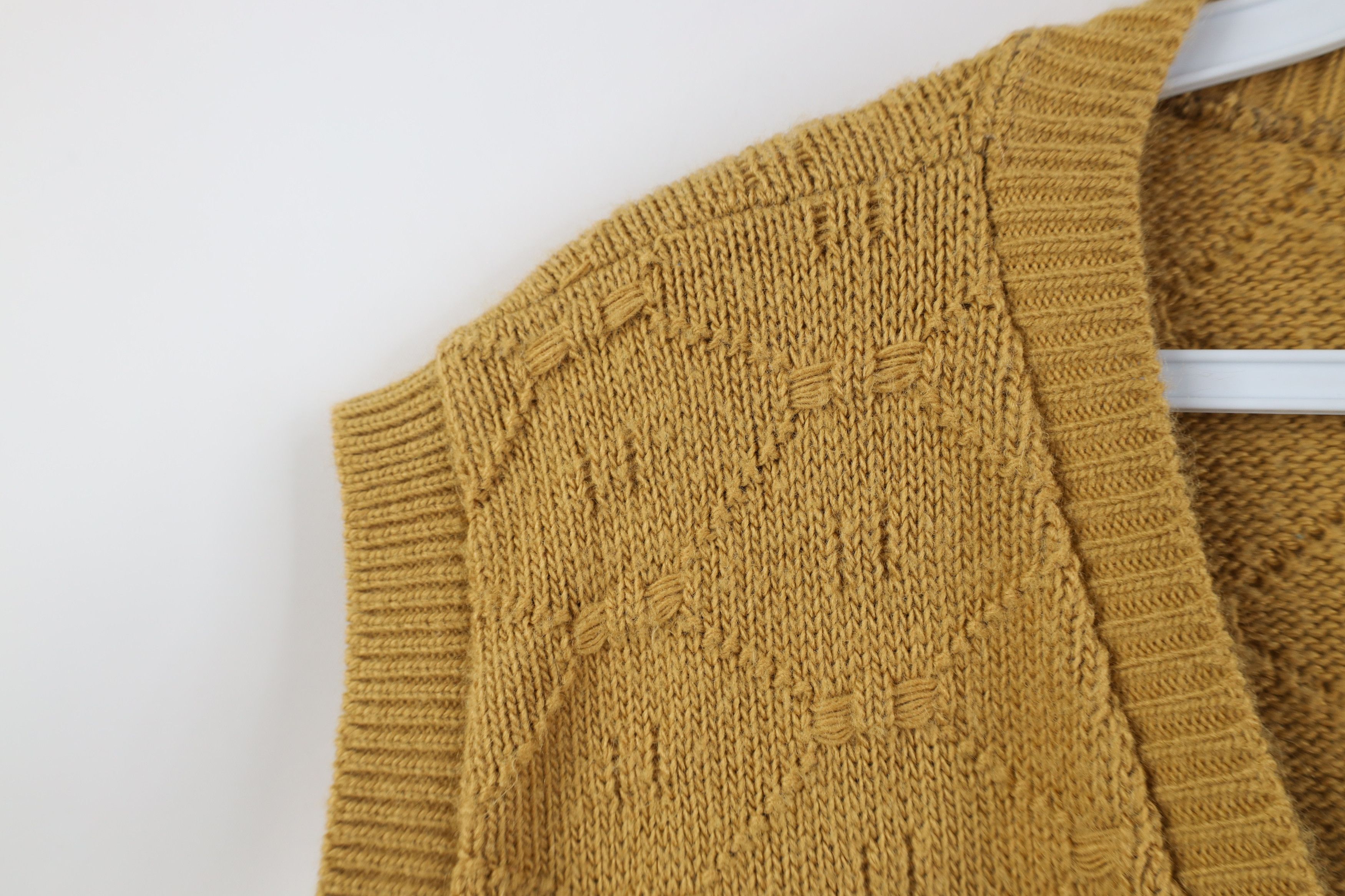 Vintage Vintage 90s Streetwear Knit Cardigan Sweater Vest Wheat USA Size XL / US 12-14 / IT 48-50 - 7 Thumbnail