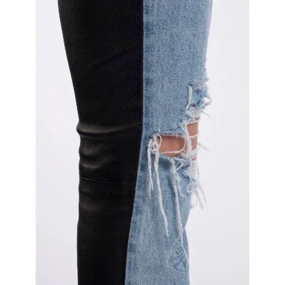 Amiri Amiri The Webster Leather Denim Crop Flare Jeans 26 40 Women Size 26" / US 2 / IT 38 - 14 Thumbnail