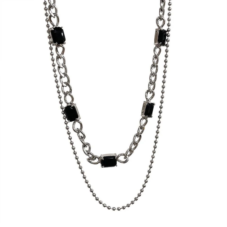 Jewelry Black Stone Necklace Chain Size ONE SIZE - 4 Thumbnail