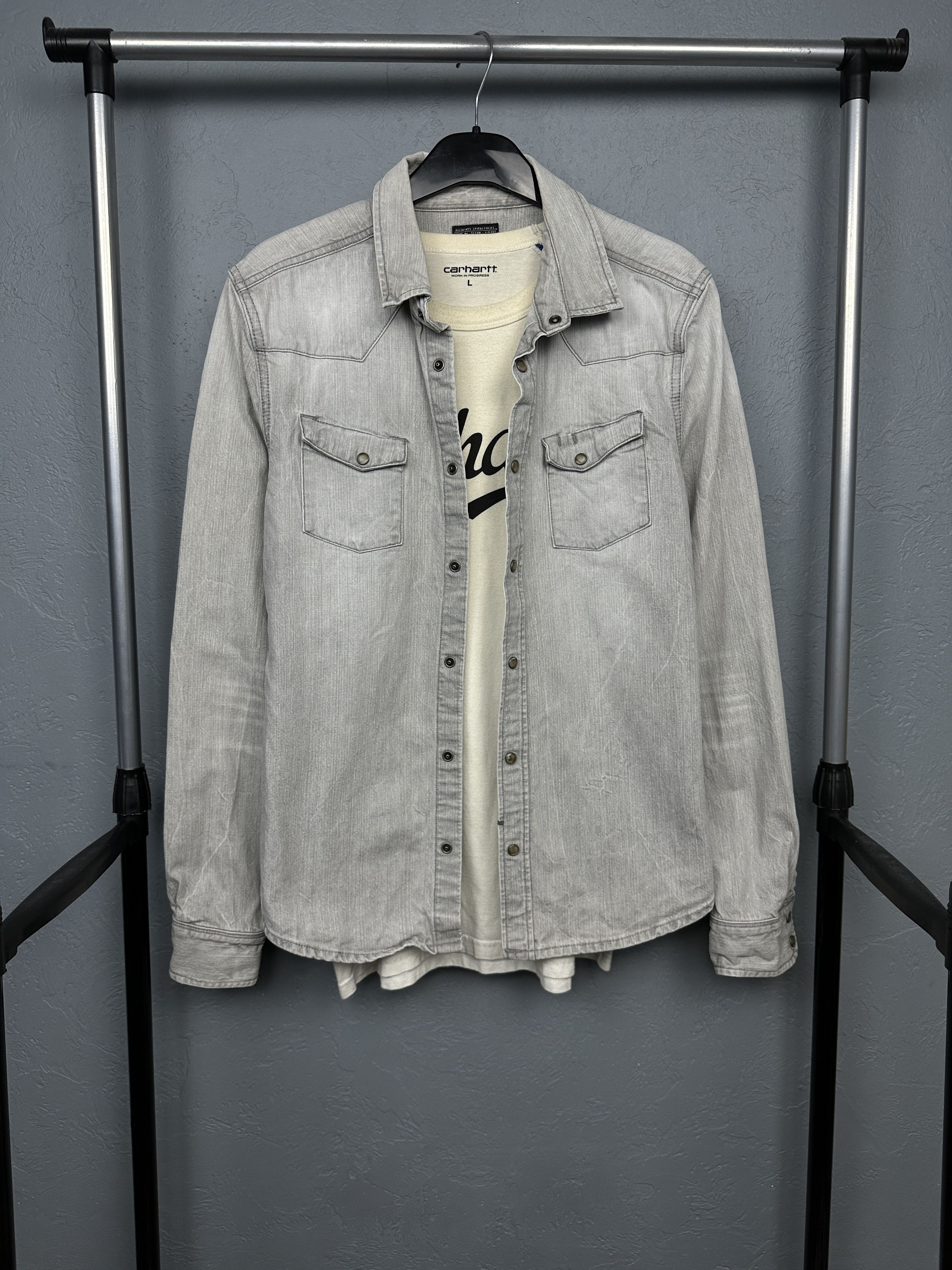Allsaints Allsaints Mens Gatling Denim Long Sleeve Shirt Size US M / EU 48-50 / 2 - 1 Thumbnail