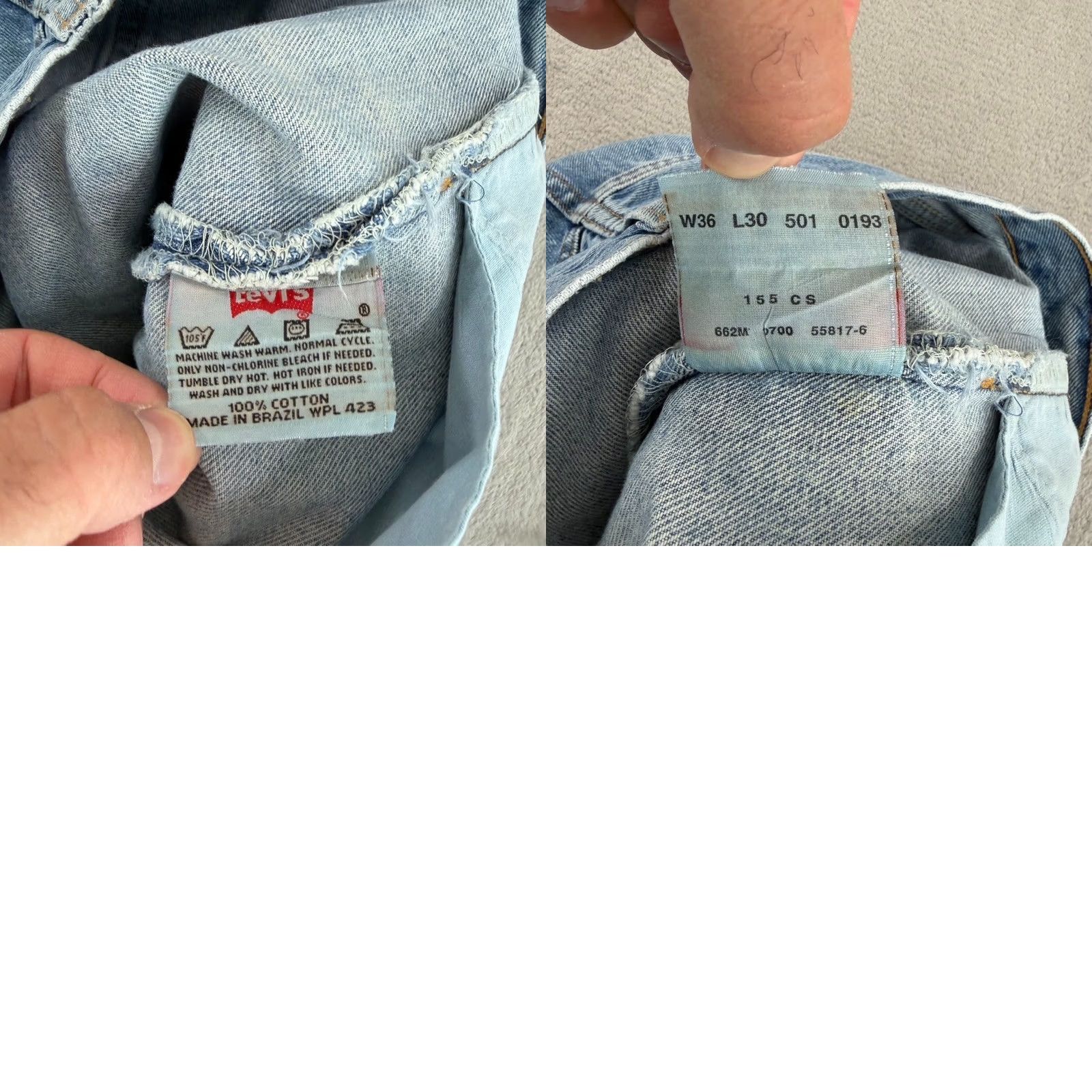 Levi's VINTAGE Levi’s 501 Jeans Button Fly Denim Men 34x29.5 Blue Fade Wash 5-Pocket Straight Mid Rise Regular Size US 34 / EU 50 - 10 Thumbnail