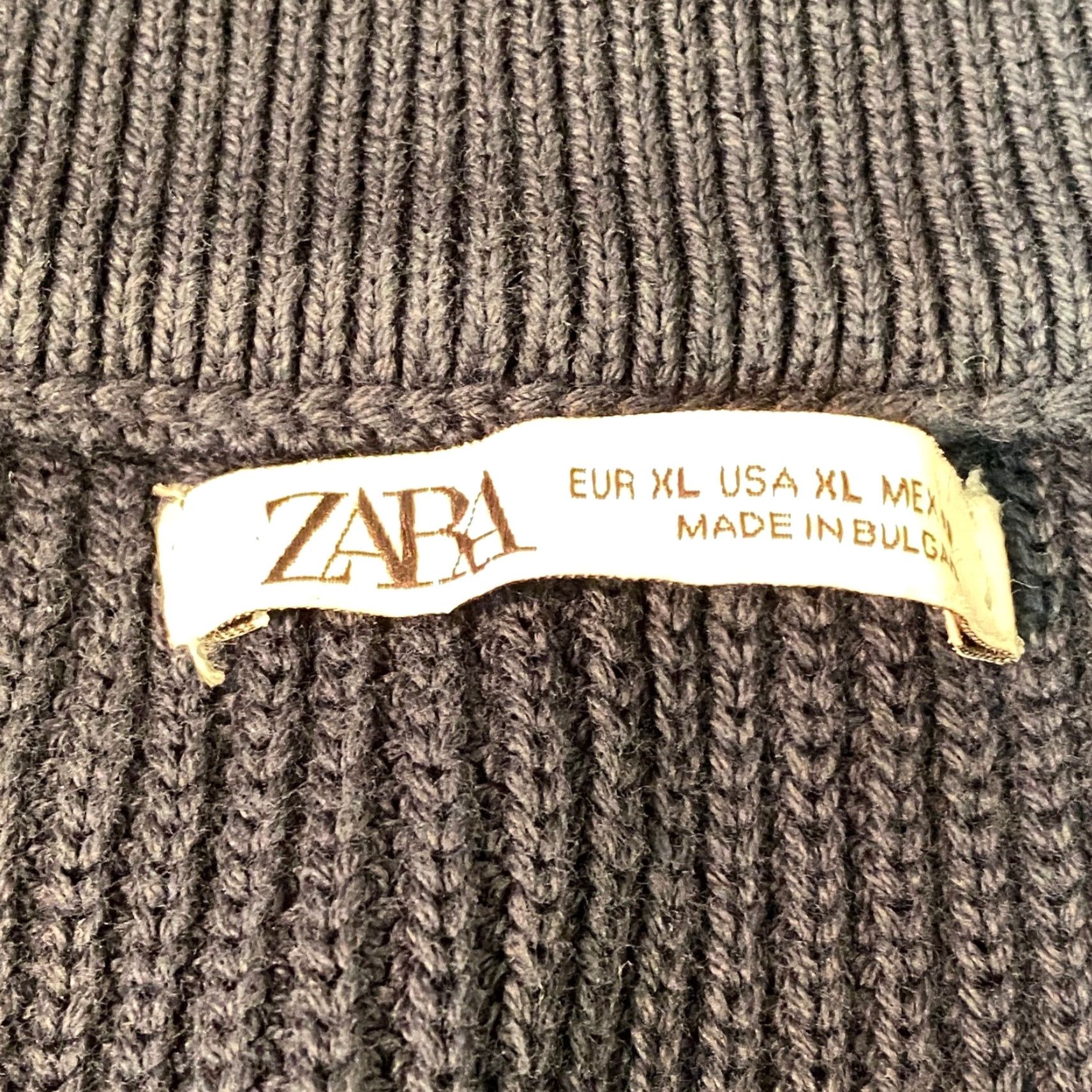 Zara Zara Quarter Zip Sweater Navy Blue Cotton XL Mens Mock Neck ribbed knit Pullover 100% Cotton Zipper Classic Casual Size US XL / EU 56 / 4 - 3 Thumbnail