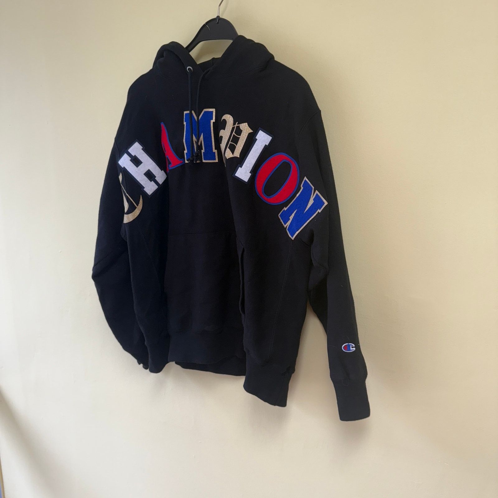Champion Champion Old English Patchwork Hoodie Sweatshirt Pullover Size US XL / EU 56 / 4 - 5 Thumbnail